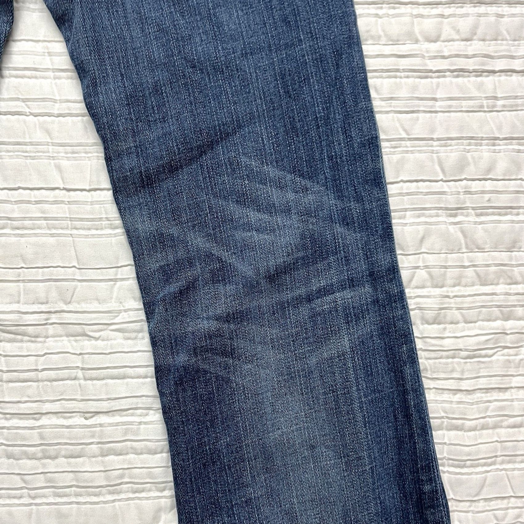 Vintage Rock Revival Jeans Womens 30x32 Blue Skinny Distressed Embroidered Pockets Size 30" / US 8 / IT 44 - 4 Thumbnail