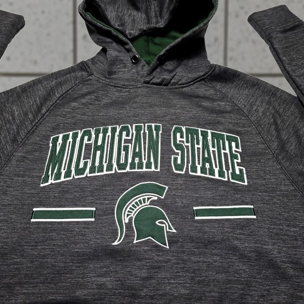 Vintage Colosseum Athletics Michigan State Spartans Men's Performance Hoodie Small Gray Long Sleeve Size US S / EU 44-46 / 1 - 1 Thumbnail