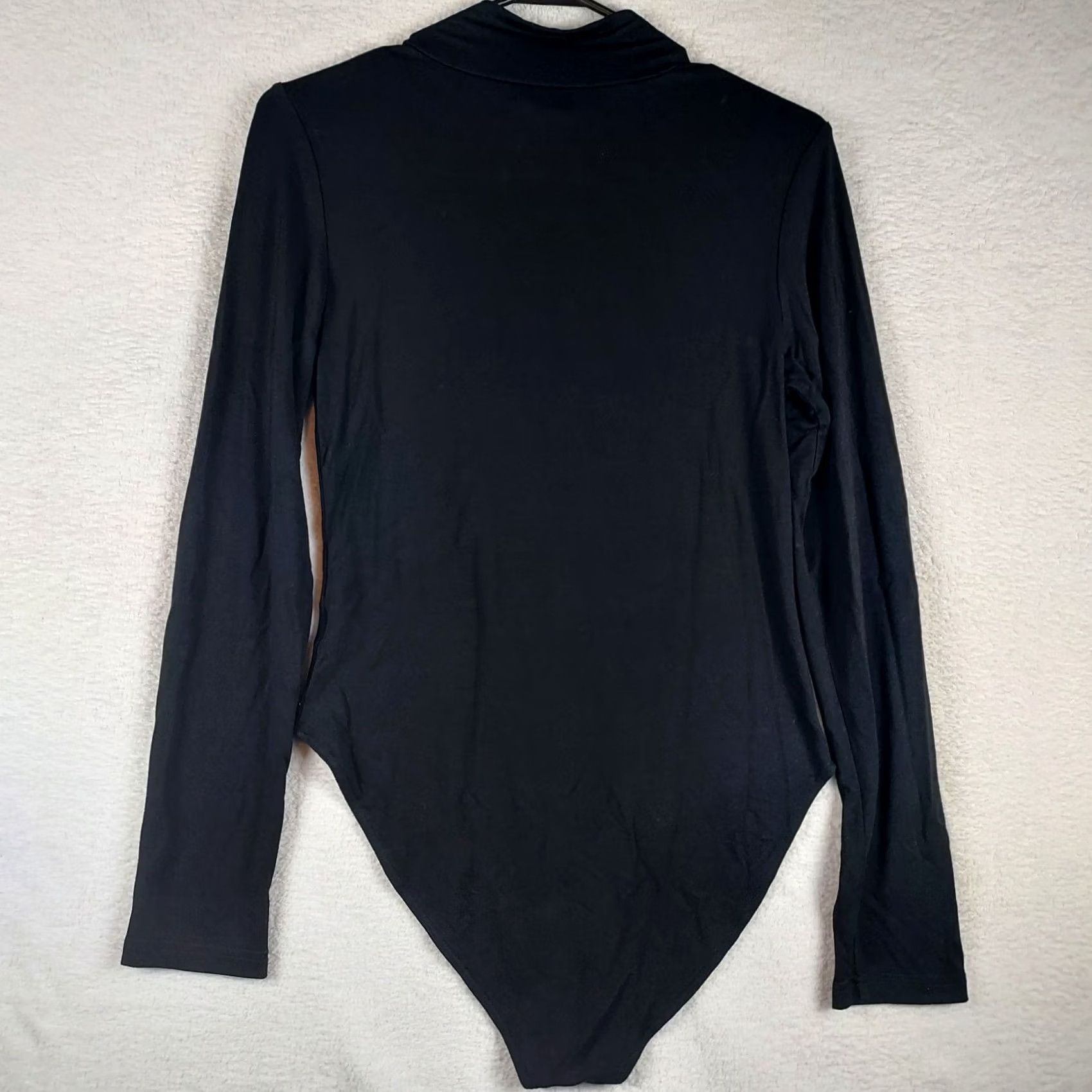 Mango MANGOPOP Mock Turtleneck Long-Sleeve Bodysuit Black M Womens Snap Closure One-Piece Bodysuit Fashion MangoPOP Bodysuit Regular Size M Black Womens Size M / US 6-8 / IT 42-44 - 5 Thumbnail