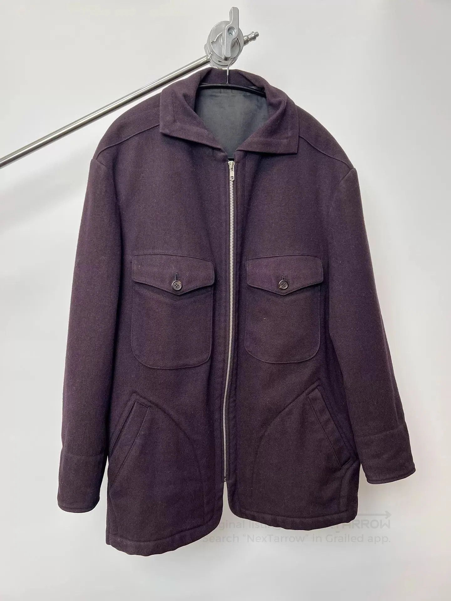 Yohji Yamamoto Purple Zip-Front Jacket with Pocket Details. Size US L / EU 52-54 / 3 - 2 Thumbnail