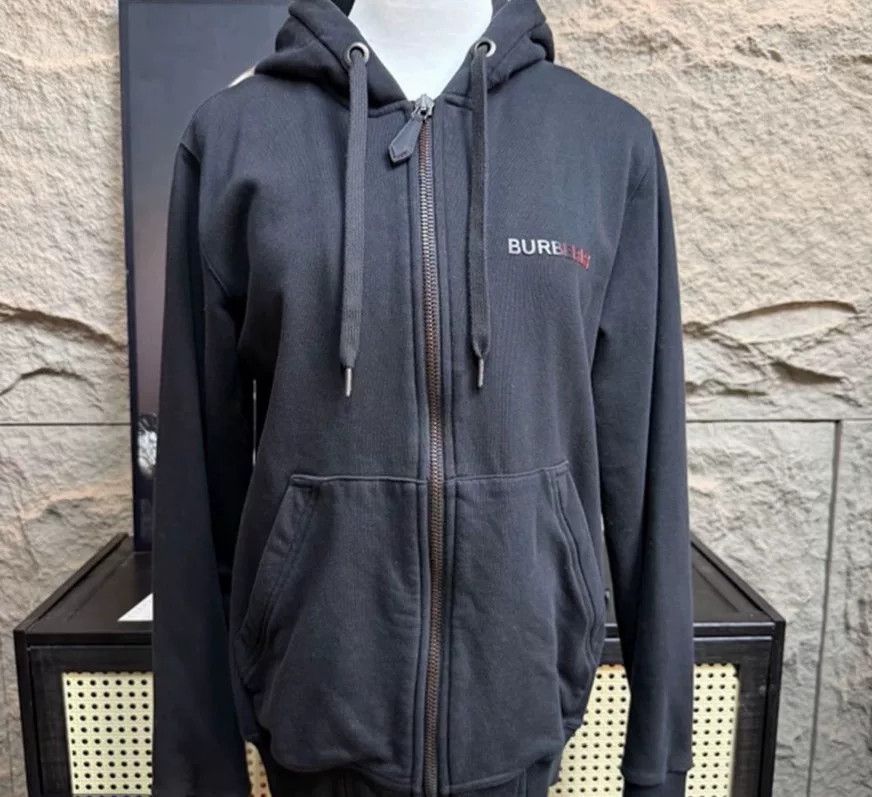 Burberry Logo Zip-Up Hoodie Jacket
