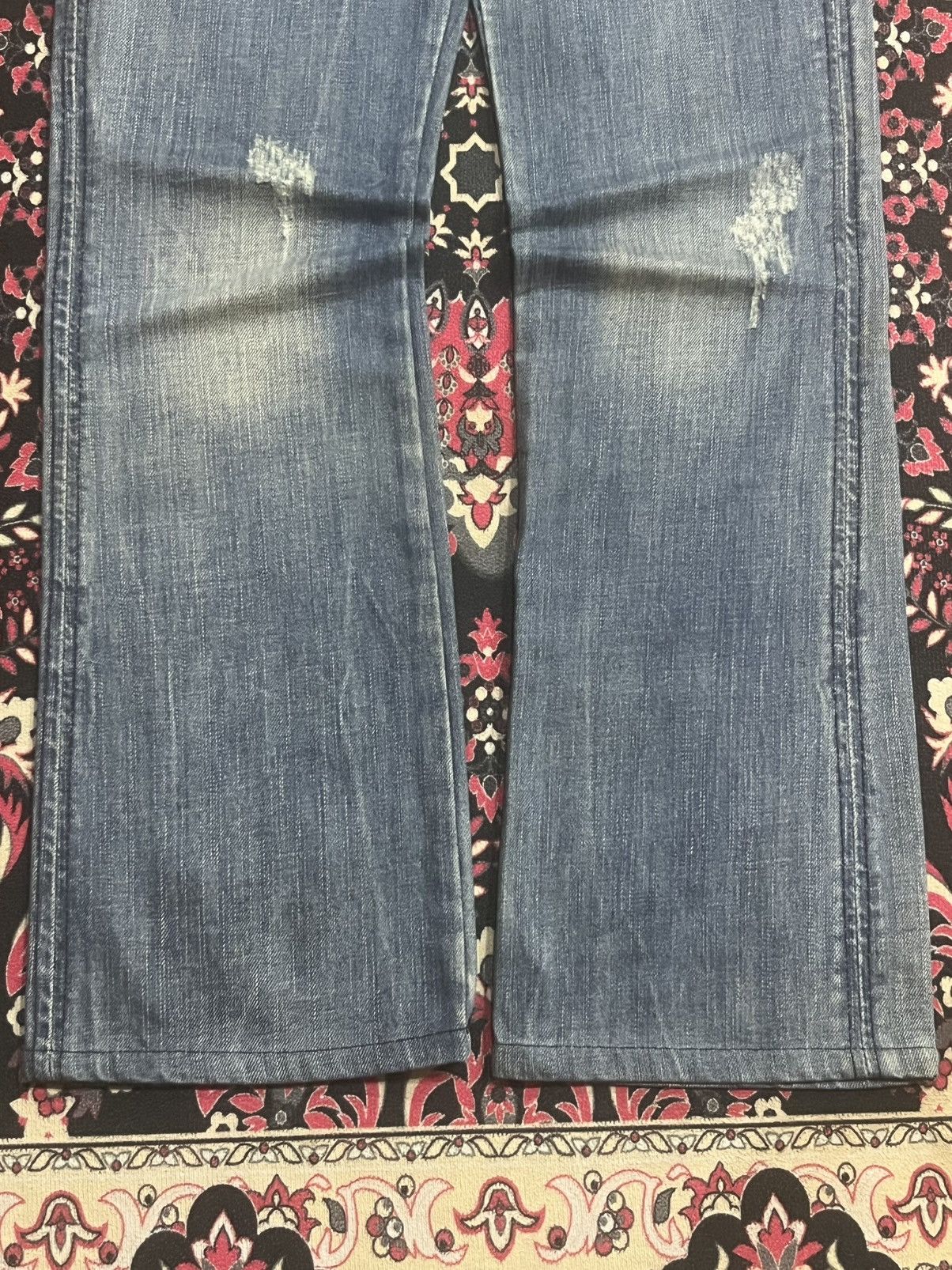 If Six Was Nine Japanese Brand C-ism Low Rise Fringe Distressed Flare Jeans Size 30" / US 8 / IT 44 - 8 Thumbnail