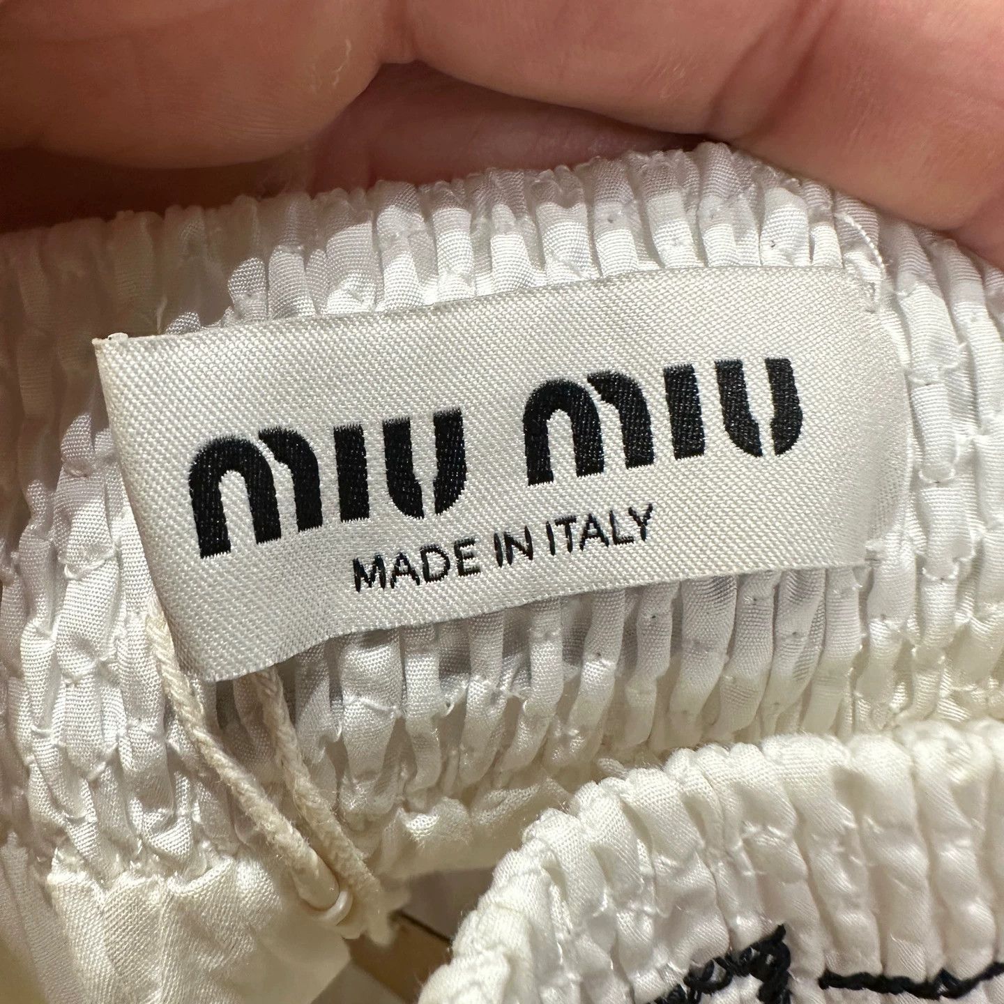 Miu Miu MIU MIU may728 Logo Letter Skirt 36 Cotton Size 25" / US 0 / IT 36 - 3 Thumbnail