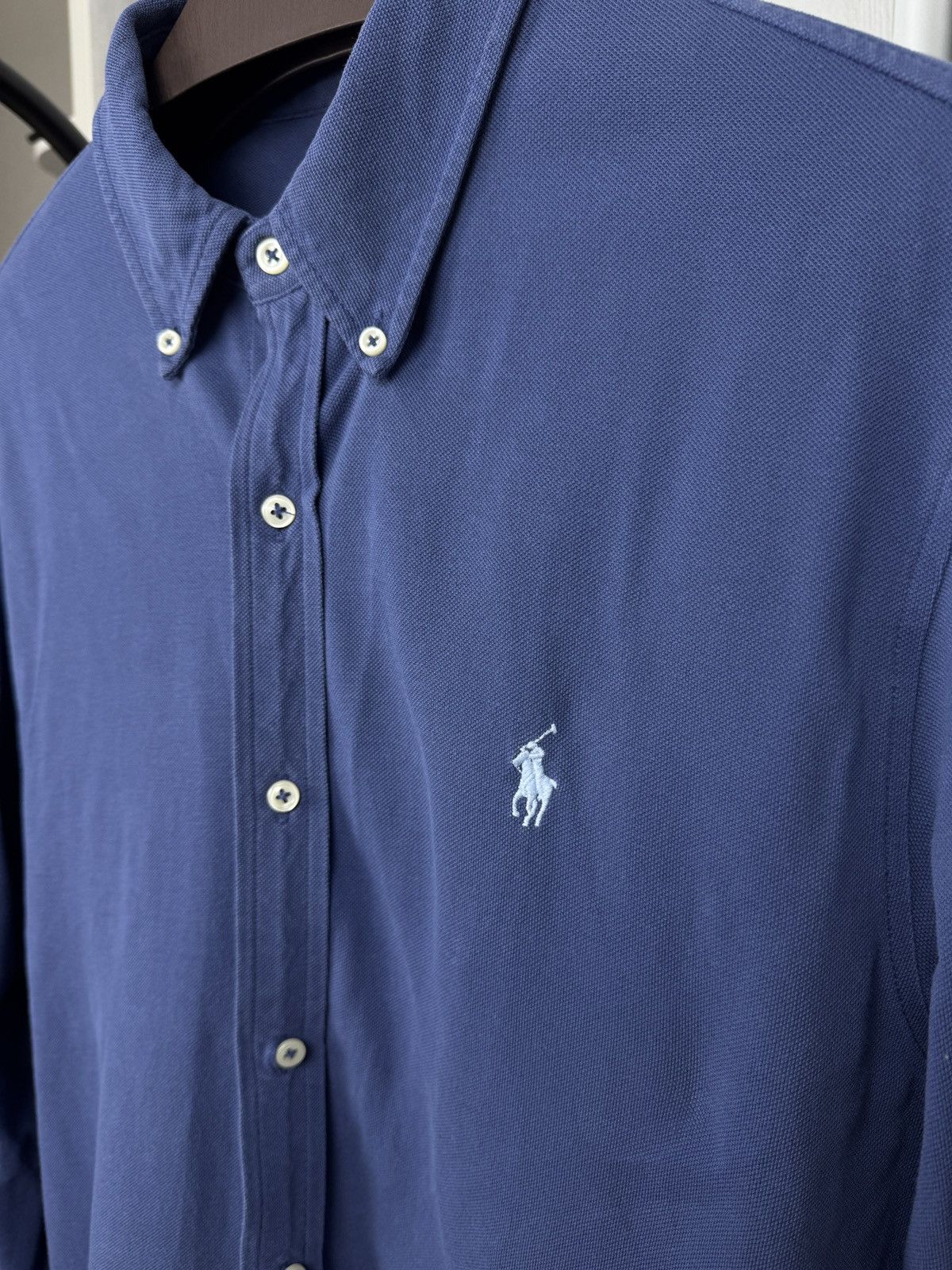 Polo Ralph Lauren Polo Ralph Lauren featherweight mesh blue long sleeve shirt Size US XL / EU 56 / 4 - 4 Thumbnail