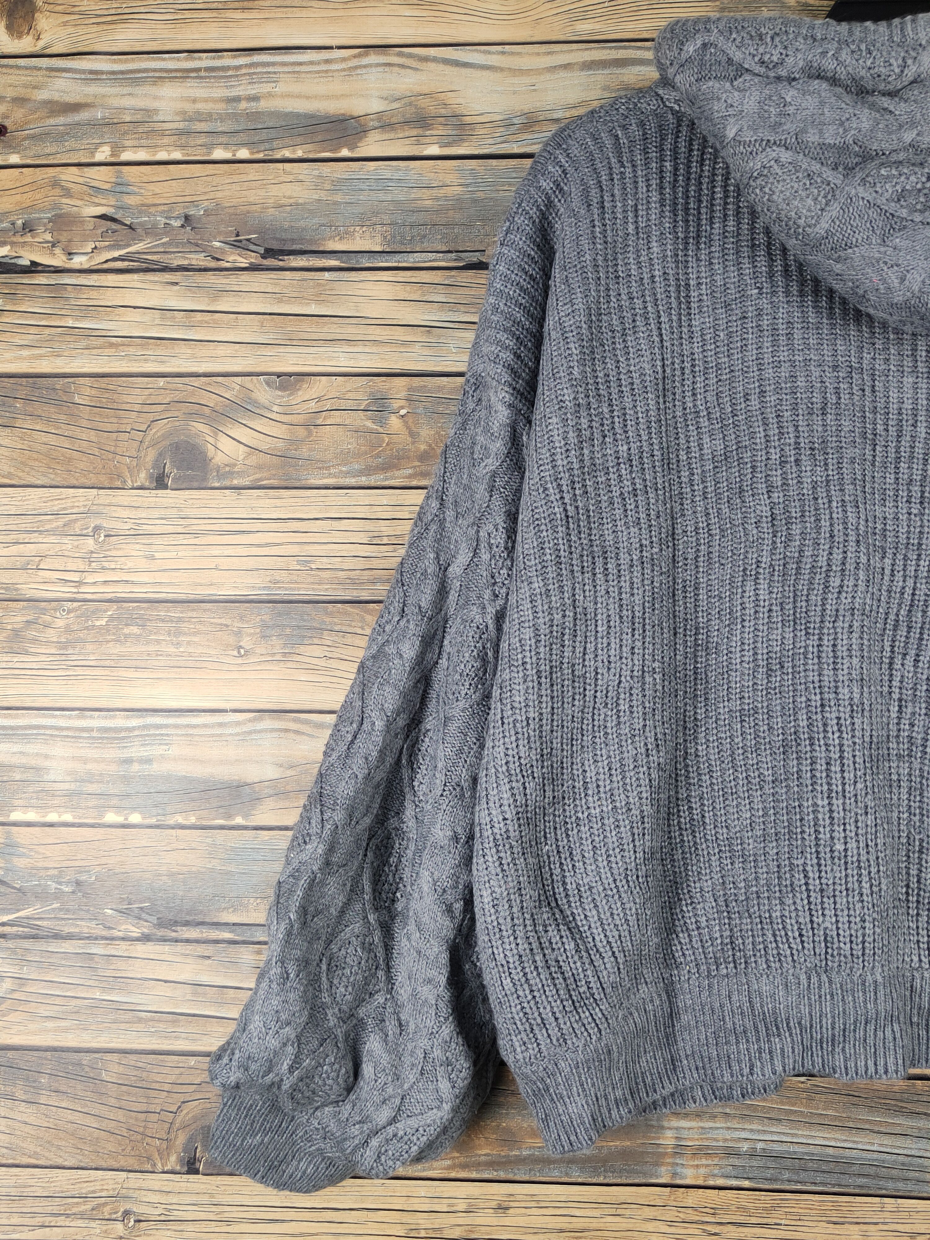 Aran Isles Knitwear Maca Dark Gray Hoodie Knitwear Sweaters #W1190 Size US L / EU 52-54 / 3 - 8 Thumbnail
