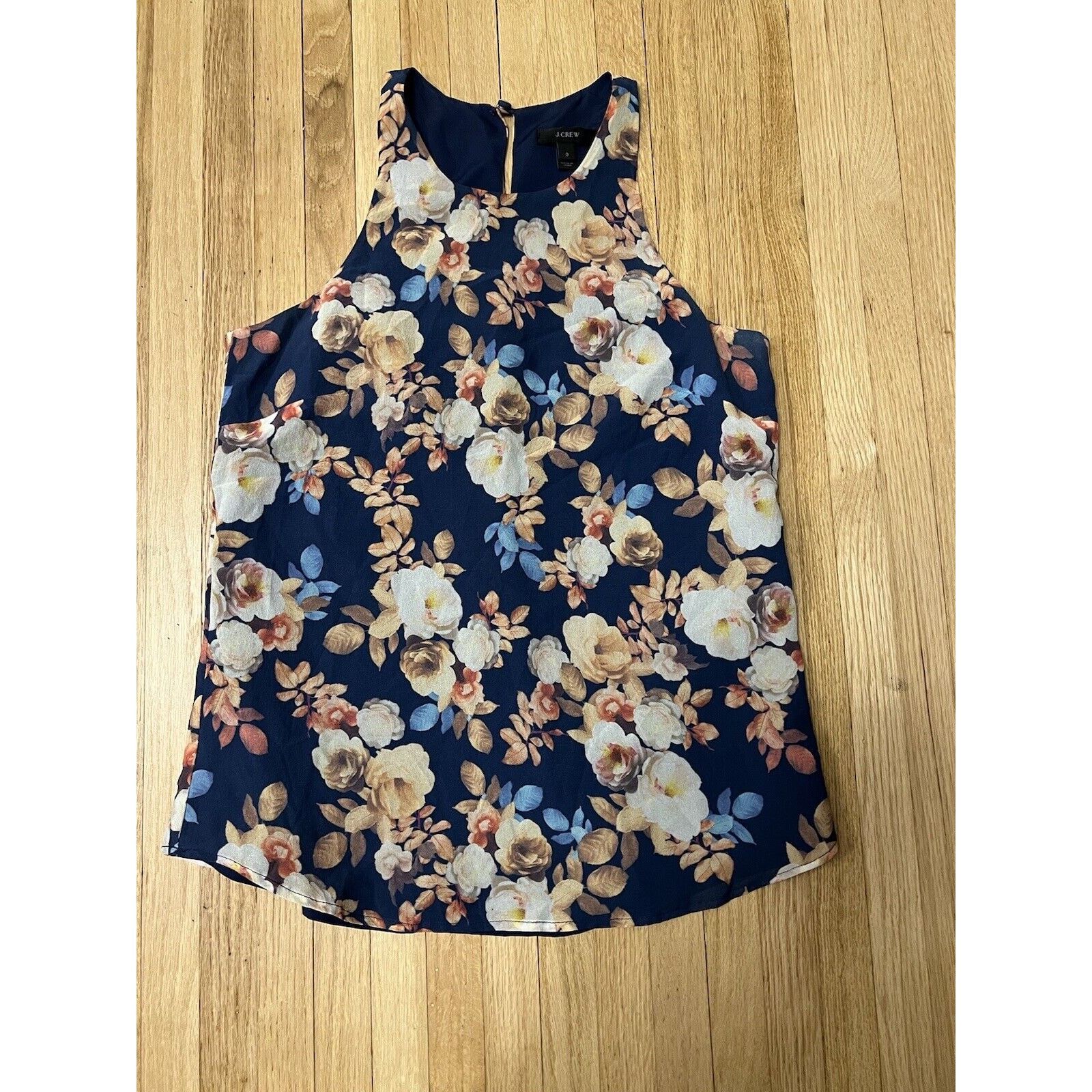 J.Crew J Crew Size 0 Aquatic Floral Sleeveless Shell Tank Blouse Size XS / US 0-2 / IT 36-38 - 1 Thumbnail