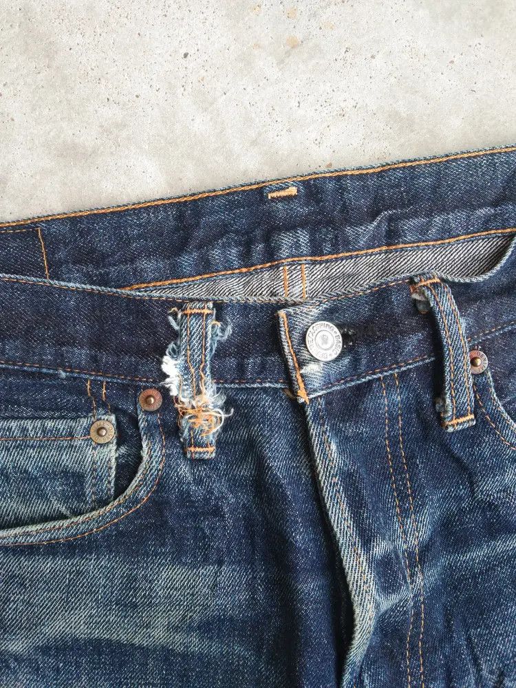 Japanese Brand Vintage Redline Denime Selvedge Thrashed Distressed Jeans Size US 29 - 8 Thumbnail