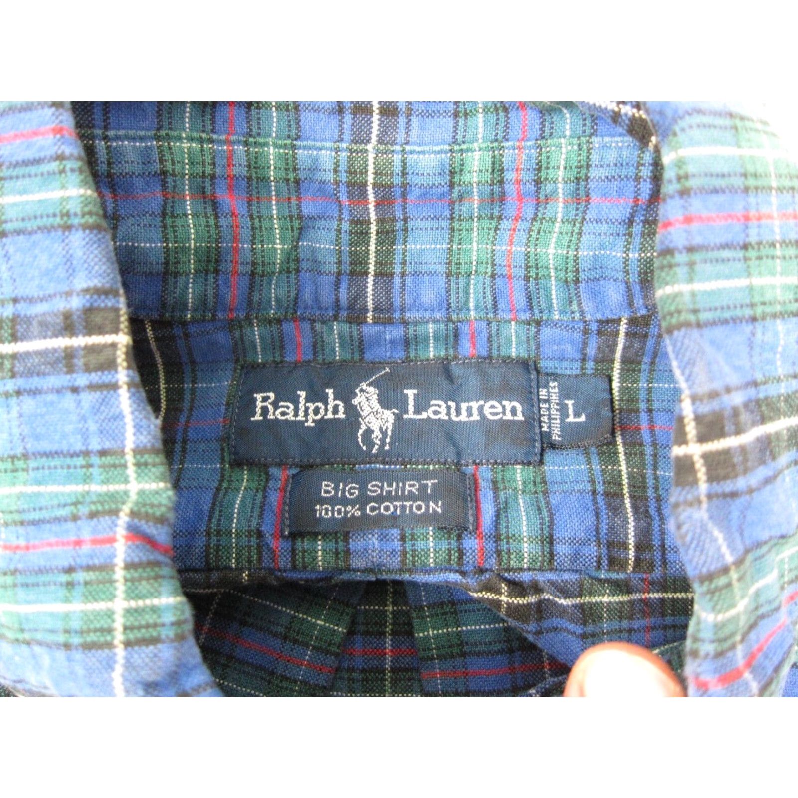 Ralph Lauren VINTAGE Ralph Lauren Shirt Mens Large Blue Pony Oxford Plaid Big Twill Pocket Size US L / EU 52-54 / 3 - 6 Thumbnail