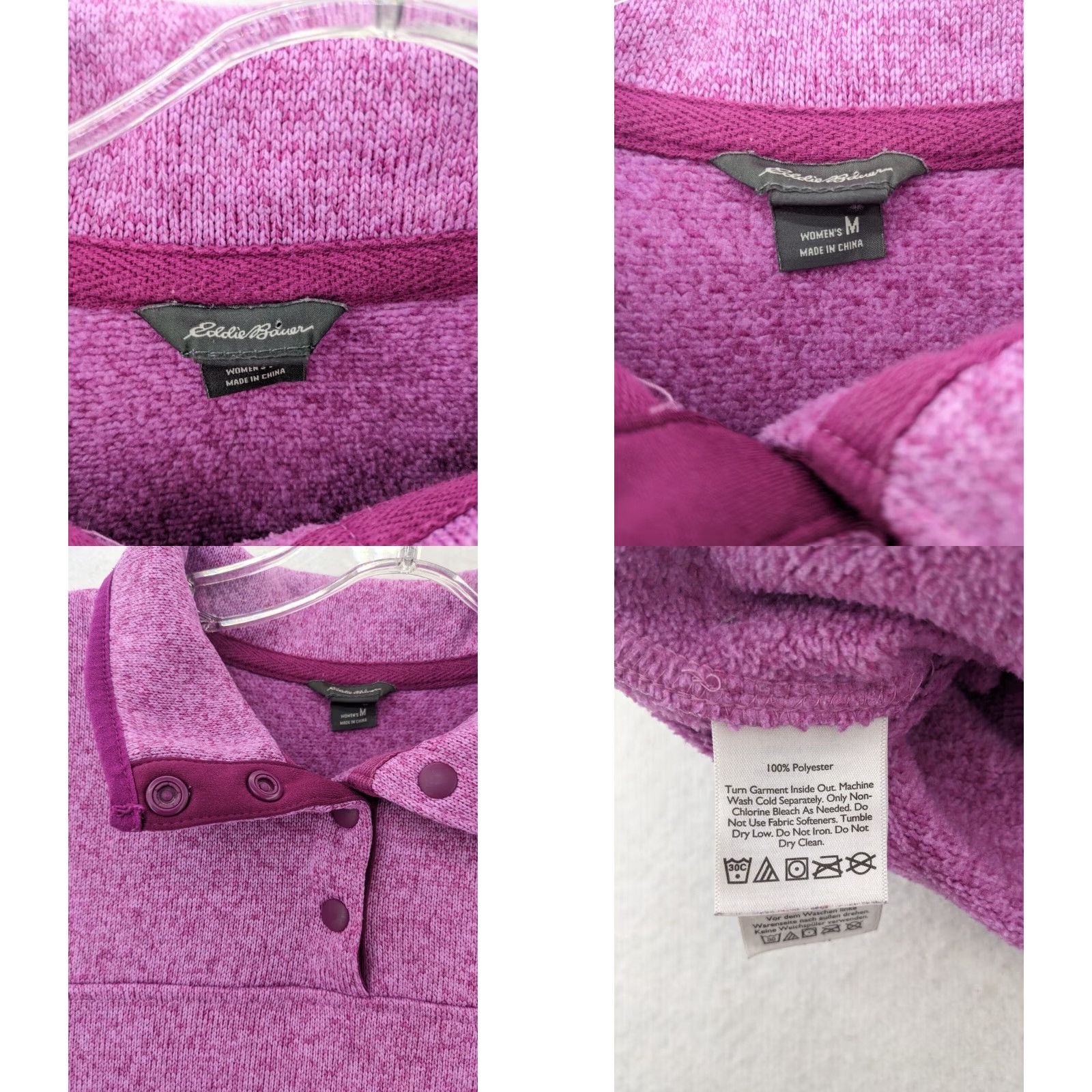 Eddie Bauer Eddie Bauer Fleece Pullover Womens Medium Purple 1/4 Button Size M / US 6-8 / IT 42-44 - 8 Thumbnail