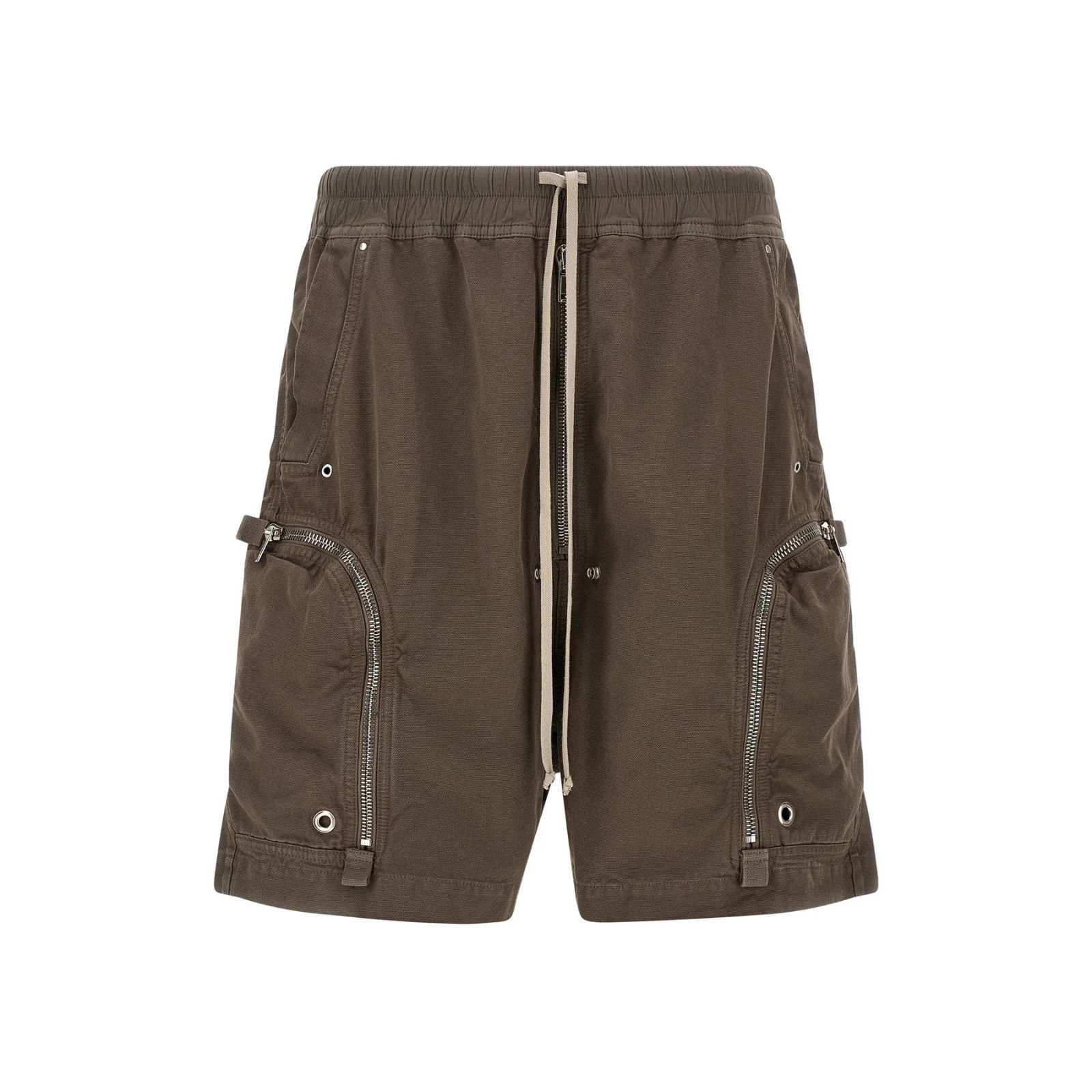 RICK OWENS DRKSHDW Bauhaus Pod Brown Cotton Bermuda Shorts N