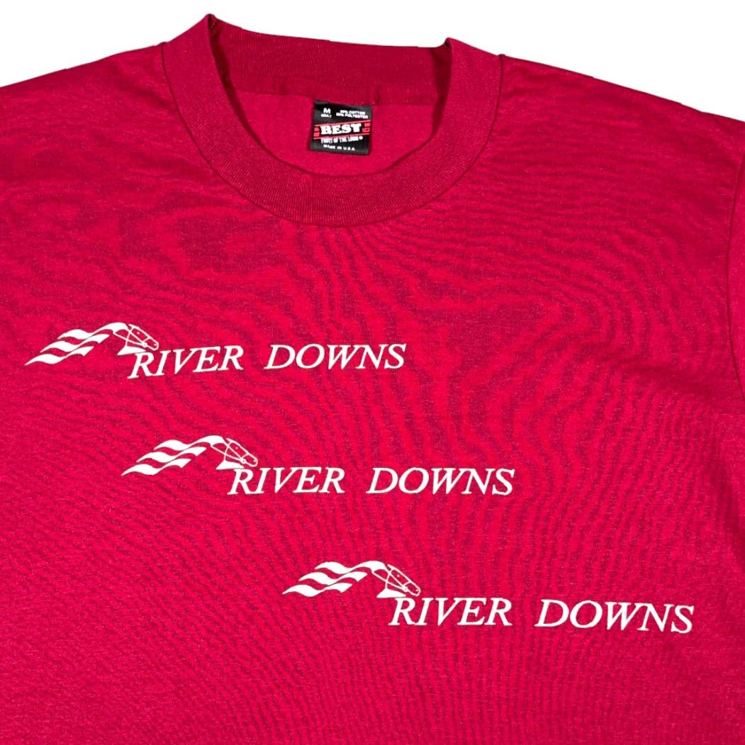 Fruit Of The Loom Vintage River Downs Shirt Adult MEDIUM Red Horse Racetrack Cincinnati USA 90s Size US M / EU 48-50 / 2 - 2 Thumbnail