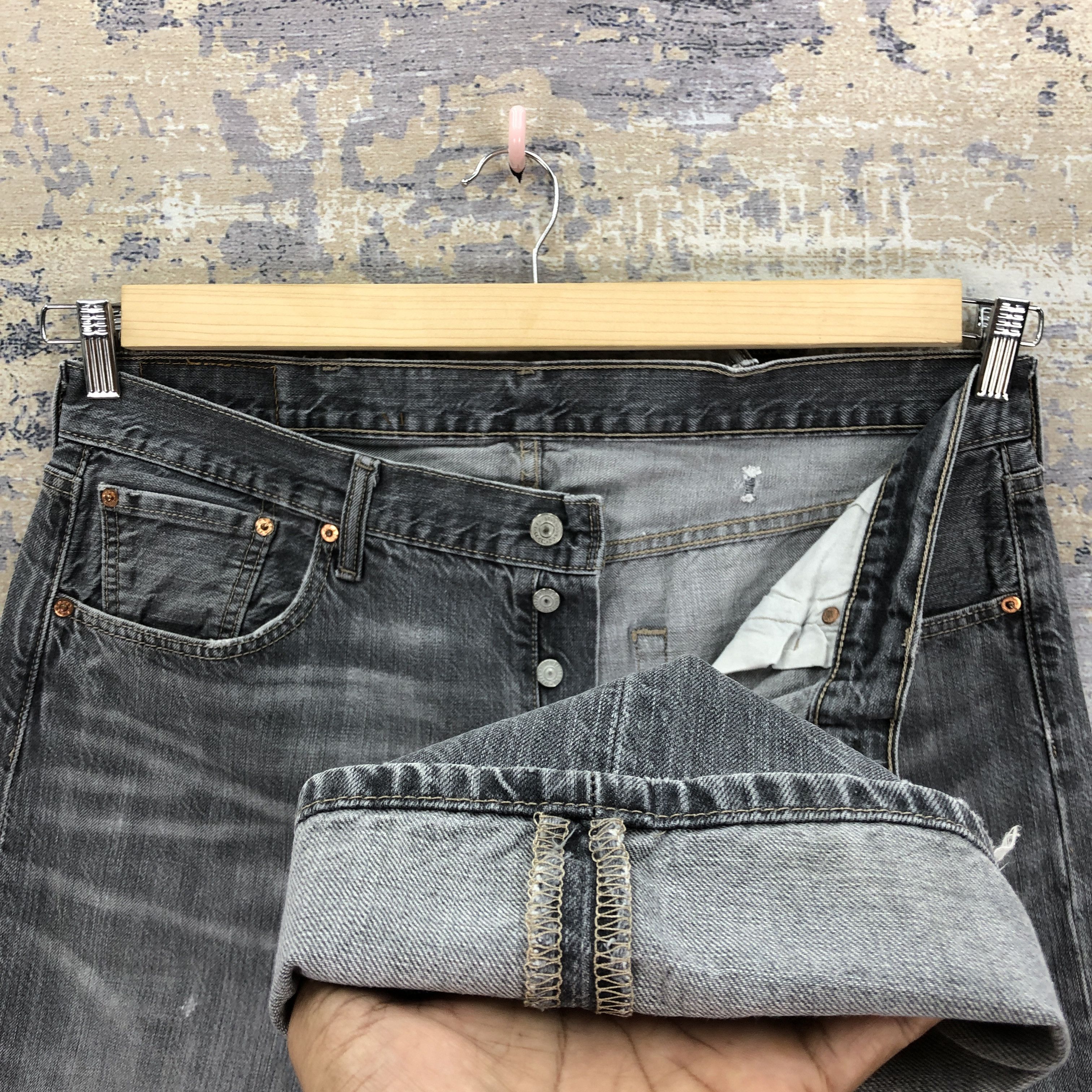 Levi's × Vintage Vintage Levis 501 Faded Black Jeans Levi's Ash Gray Denim Size US 36 / EU 52 - 9 Thumbnail