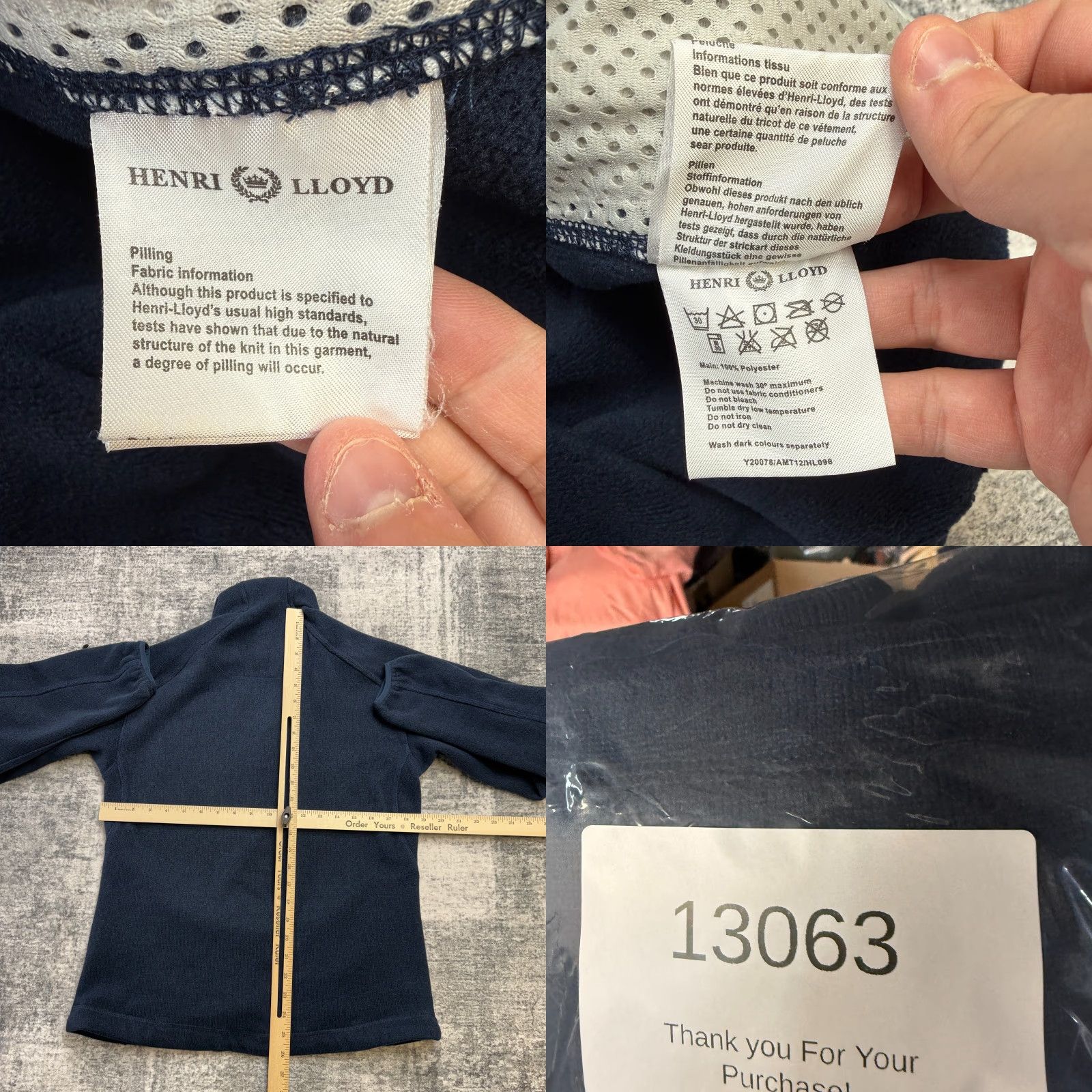 Henri Lloyd Henri Lloyd Sweater Womens L Blue 1/4 Zip Fleece Pullover Pockets Mock Neck Knit Sweater Casual Fall Spring Winter Mens Womens Girls Boys Size L / US 10 / IT 46 - 8 Thumbnail