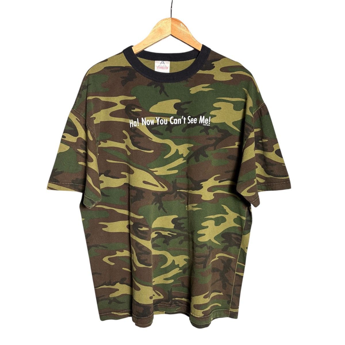 Vintage Vintage Parody Camo T-Shirt / Ha ! Now You Can’t See Me ! Size US XL / EU 56 / 4 - 2 Thumbnail