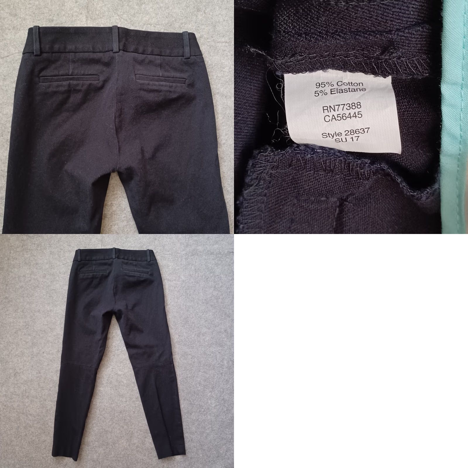 J.Crew J.CREW Pants Womens 00 Black Green Pockets Chino Ankle Straight Side Zip Shirt (adapted: but ensure only original words) Size 24" / US 00 / IT 34 - 11 Thumbnail