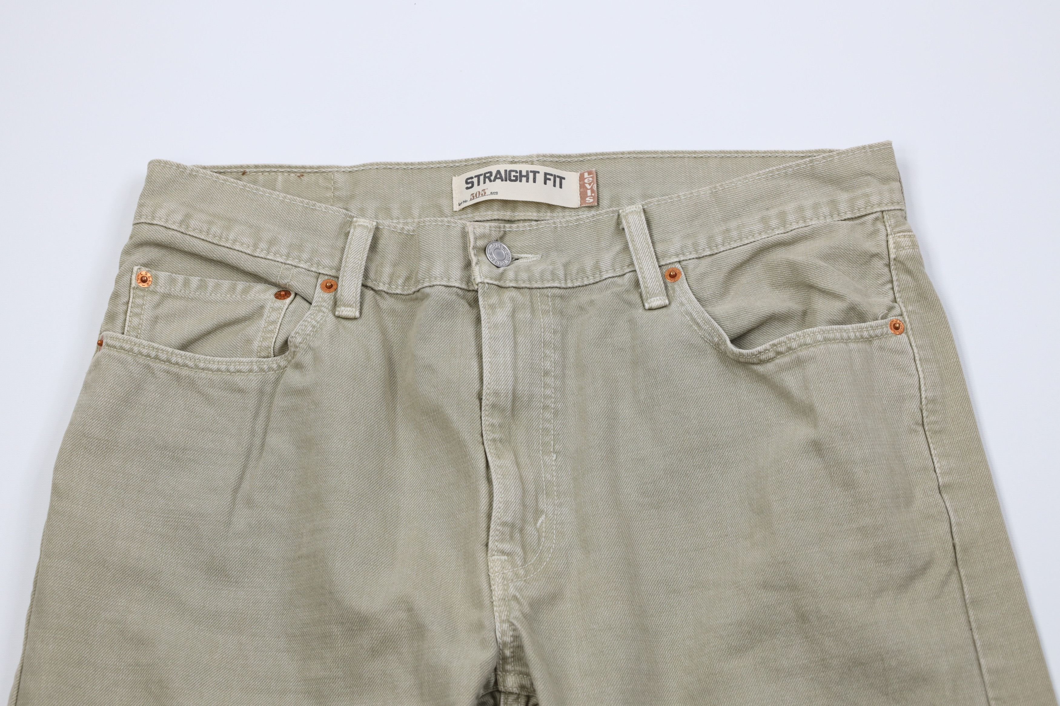 Levi's Vintage Y2K Levis 505 Regular Straight Leg Jeans Light Green Size US 34 / EU 50 - 2 Thumbnail