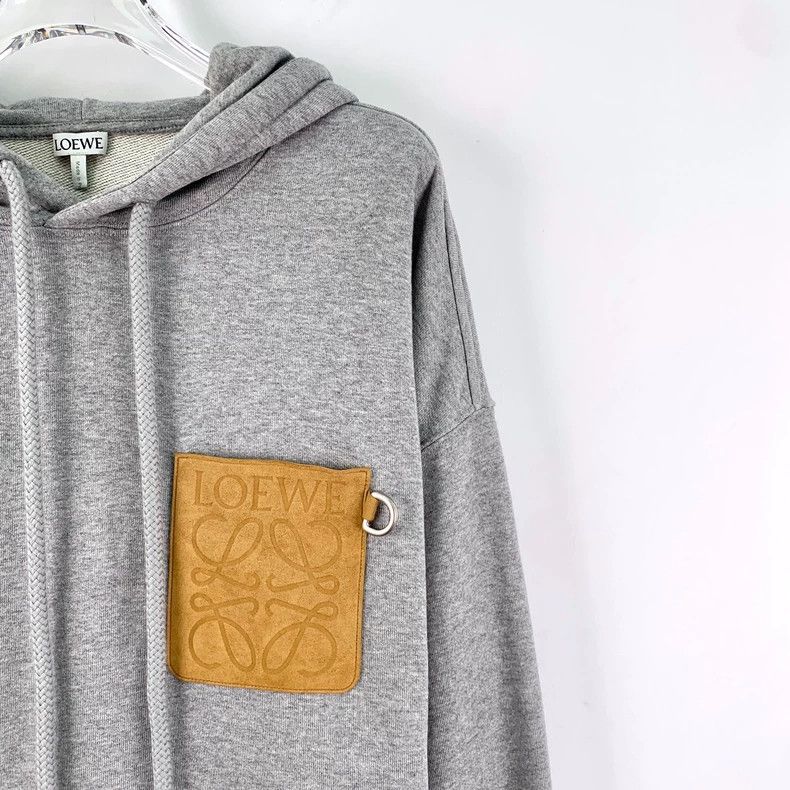 Loewe LOEWE Grey label logo hooded drawstring long sleeve hoodie Size S / US 4 / IT 40 - 3 Thumbnail