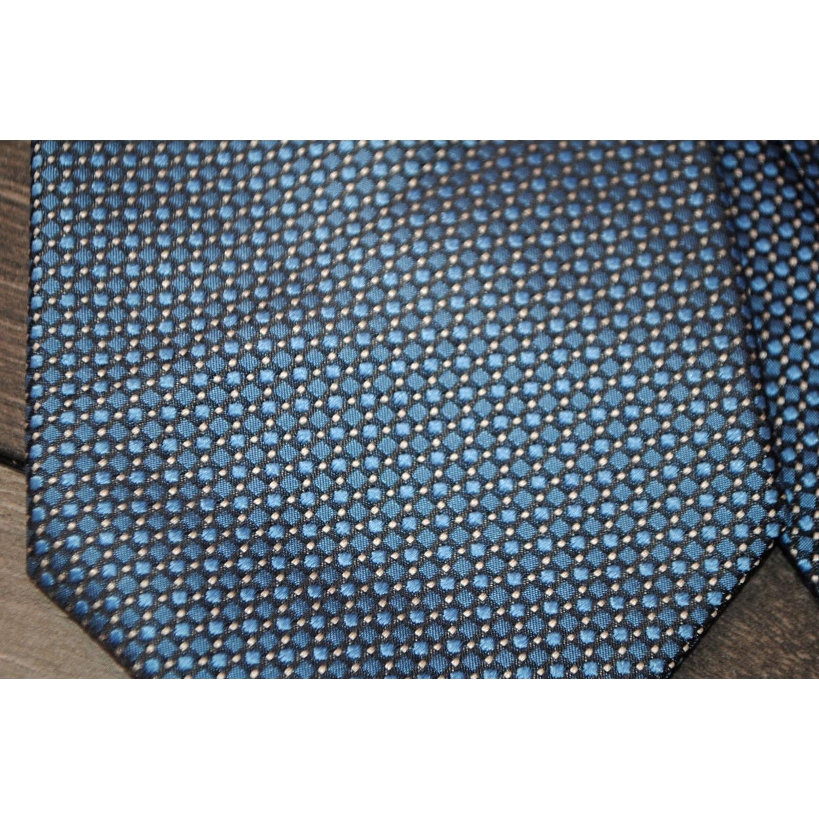 Lanvin LANVIN PARIS NECK TIE MADE IN FRANCE 100% PURE SILK BLUE DROPS PATTERN ORIGINAL Size ONE SIZE - 3 Thumbnail