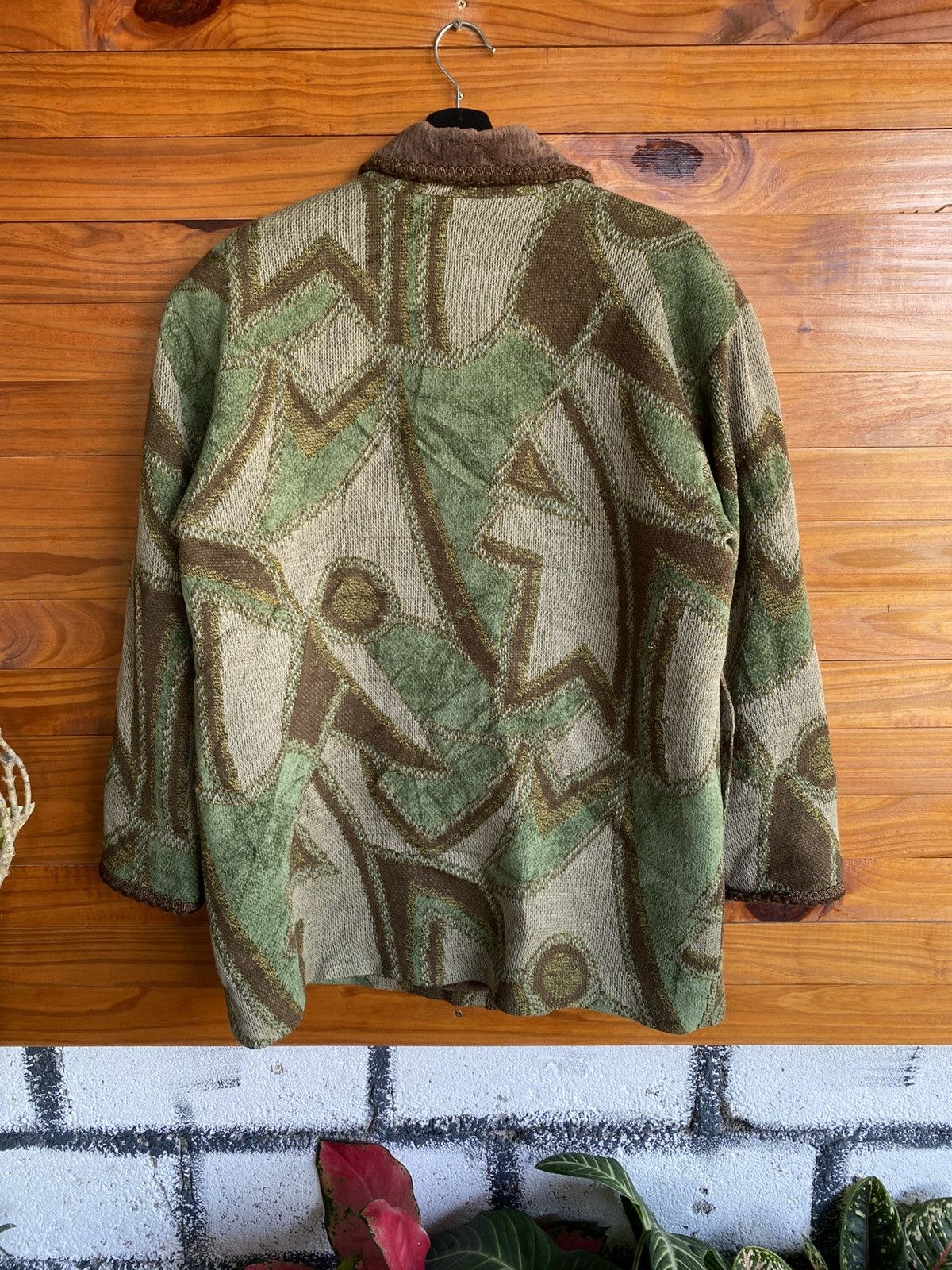 Japanese Brand Vintage En Lain “For High Style Abstract Pattern Wool Jacket Size L / US 10 / IT 46 - 13 Thumbnail