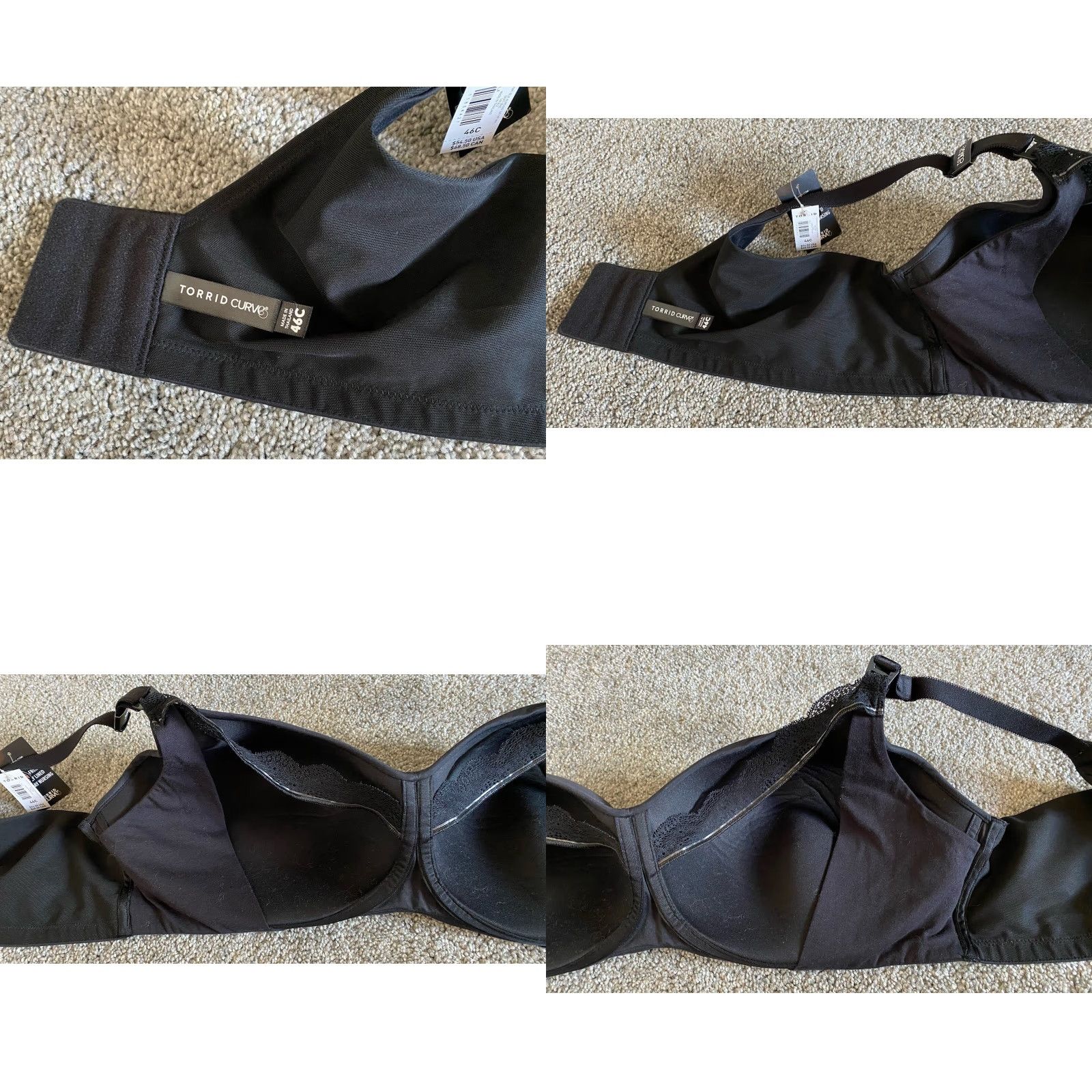 Torrid Torrid Curve Women’s Bra 46C Black Wire Free NWT MSRP New Size ONE SIZE - 9 Thumbnail