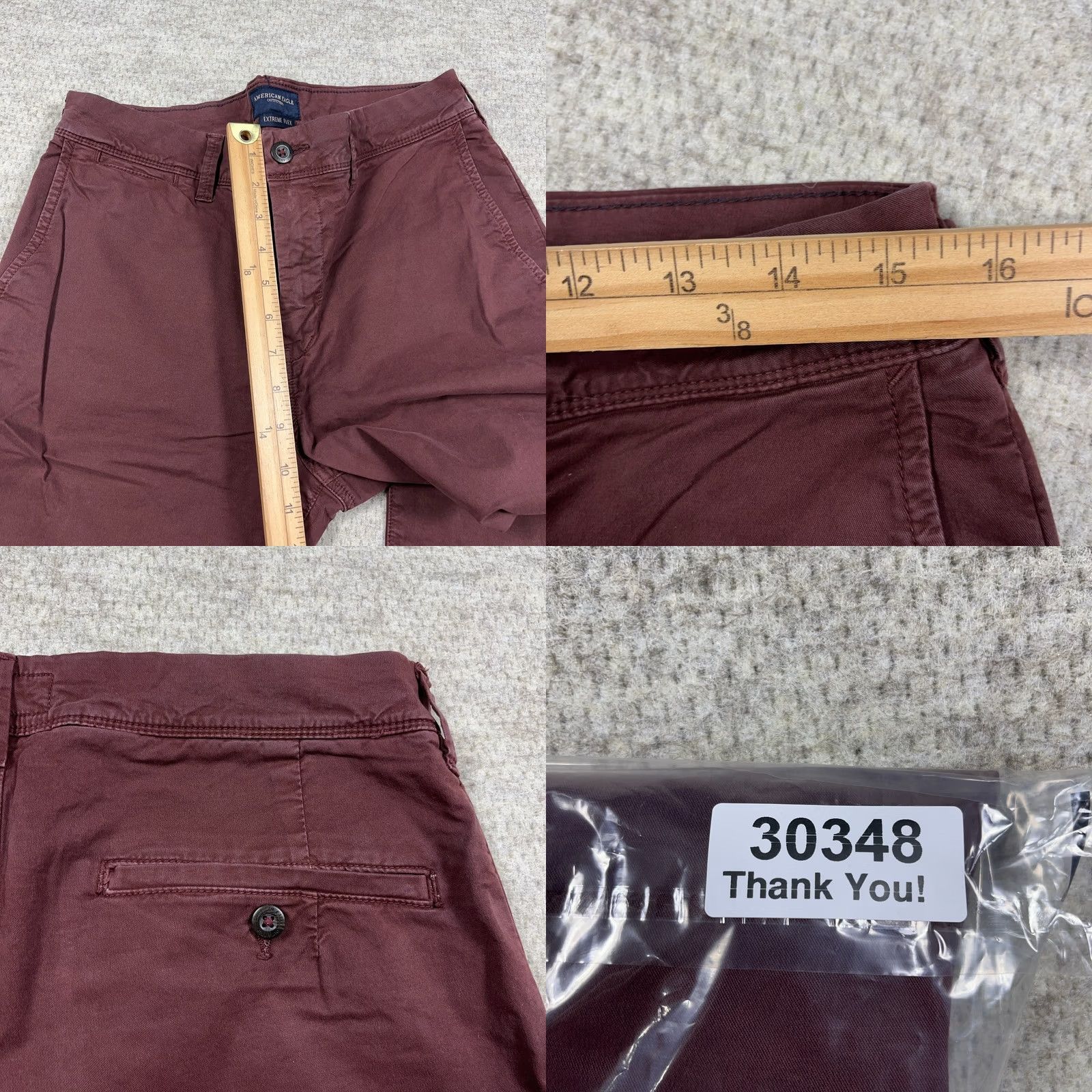 American Eagle Outfitters American Eagle Outfitters Pants Men 31x30 Slim Fit Chino Purple Cotton Flat Front 5-Pocket Slant/Slash Pockets Dining Business Casual Formal Workwear Size US 31 - 9 Thumbnail