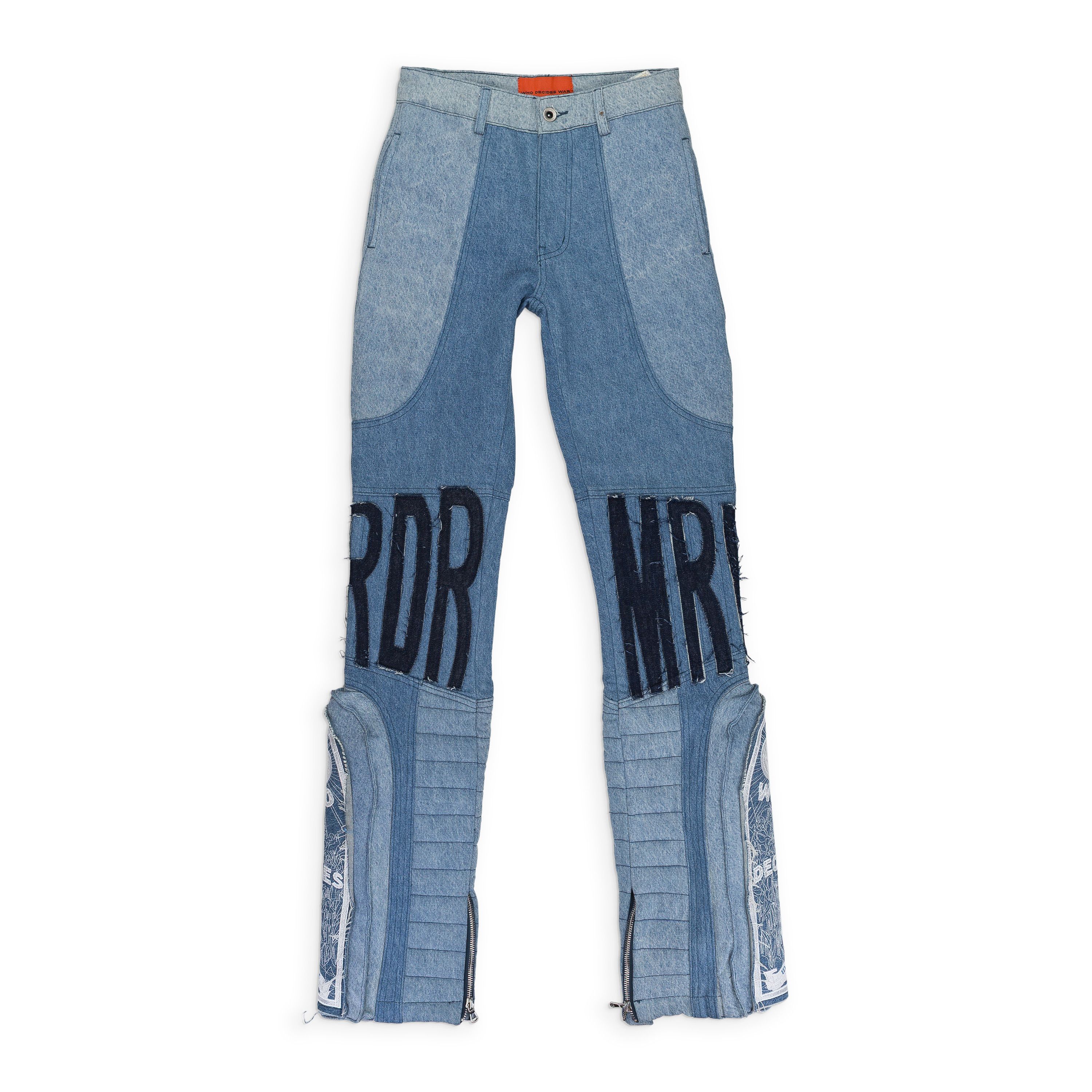 Who Decides War Indigo Mrdr Moto Denim Jeans Size 24 Size US 26 / EU 42 - 1 Thumbnail
