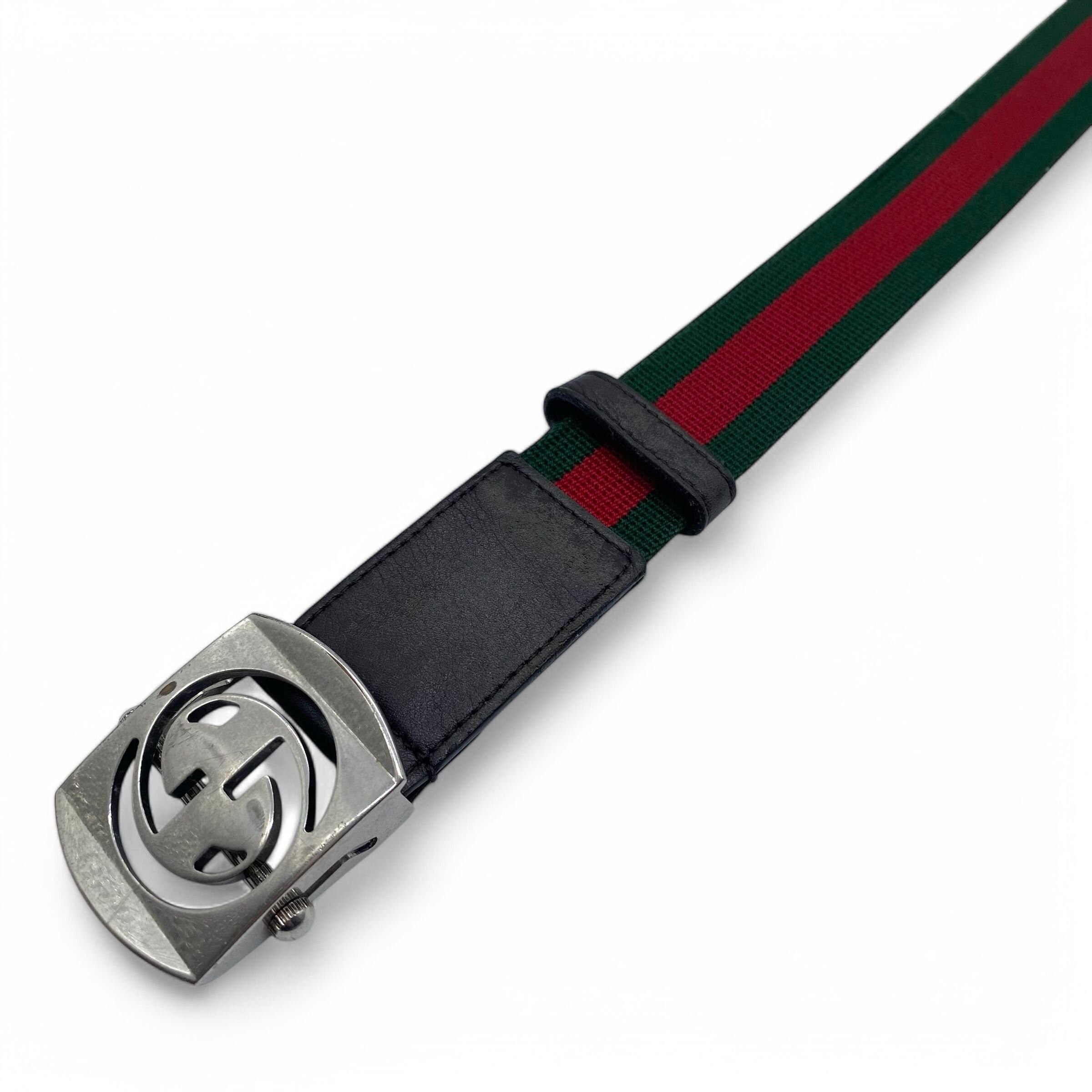Gucci Vintage Gucci Shelly Line Belt Web Line Size ONE SIZE - 1 Thumbnail