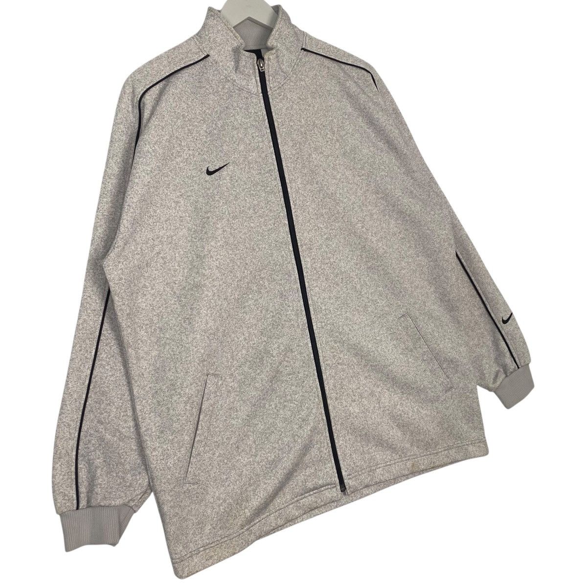 Vintage Vintage Nike Full Zip Sweater Small Logo Printed Gray Size L Size US L / EU 52-54 / 3 - 3 Thumbnail