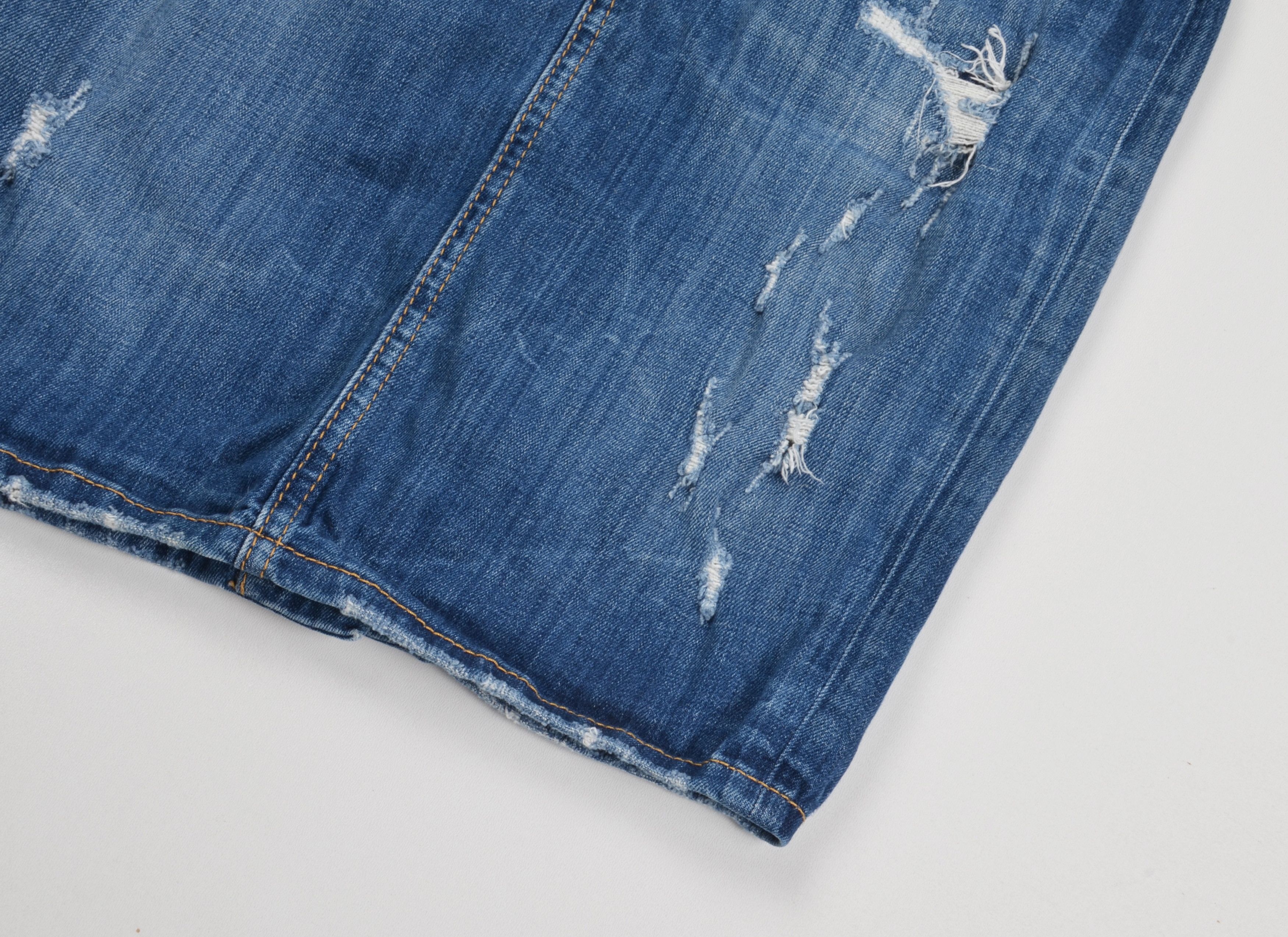Dsquared2 Vintage Dsquared2 Y2K Grunge Distressed Denim Pencil Skirt Size 25" / US 0 / IT 36 - 5 Thumbnail