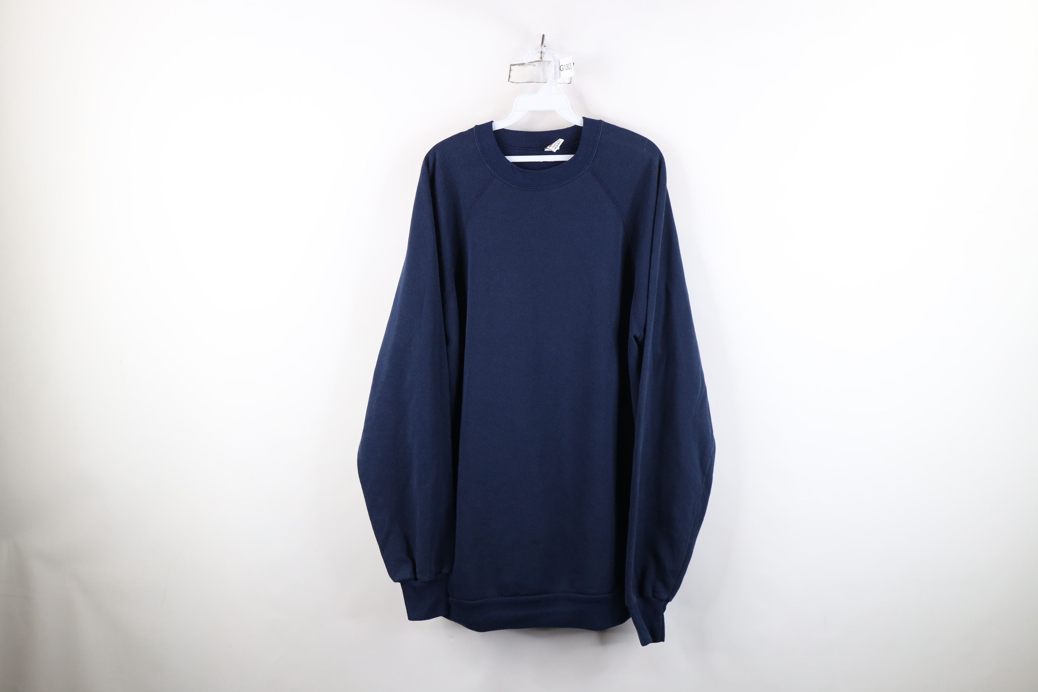 Vintage Vintage 90s Streetwear Crewneck Sweatshirt Navy Blue USA Size US XXL / EU 58 / 5 - 1 Thumbnail