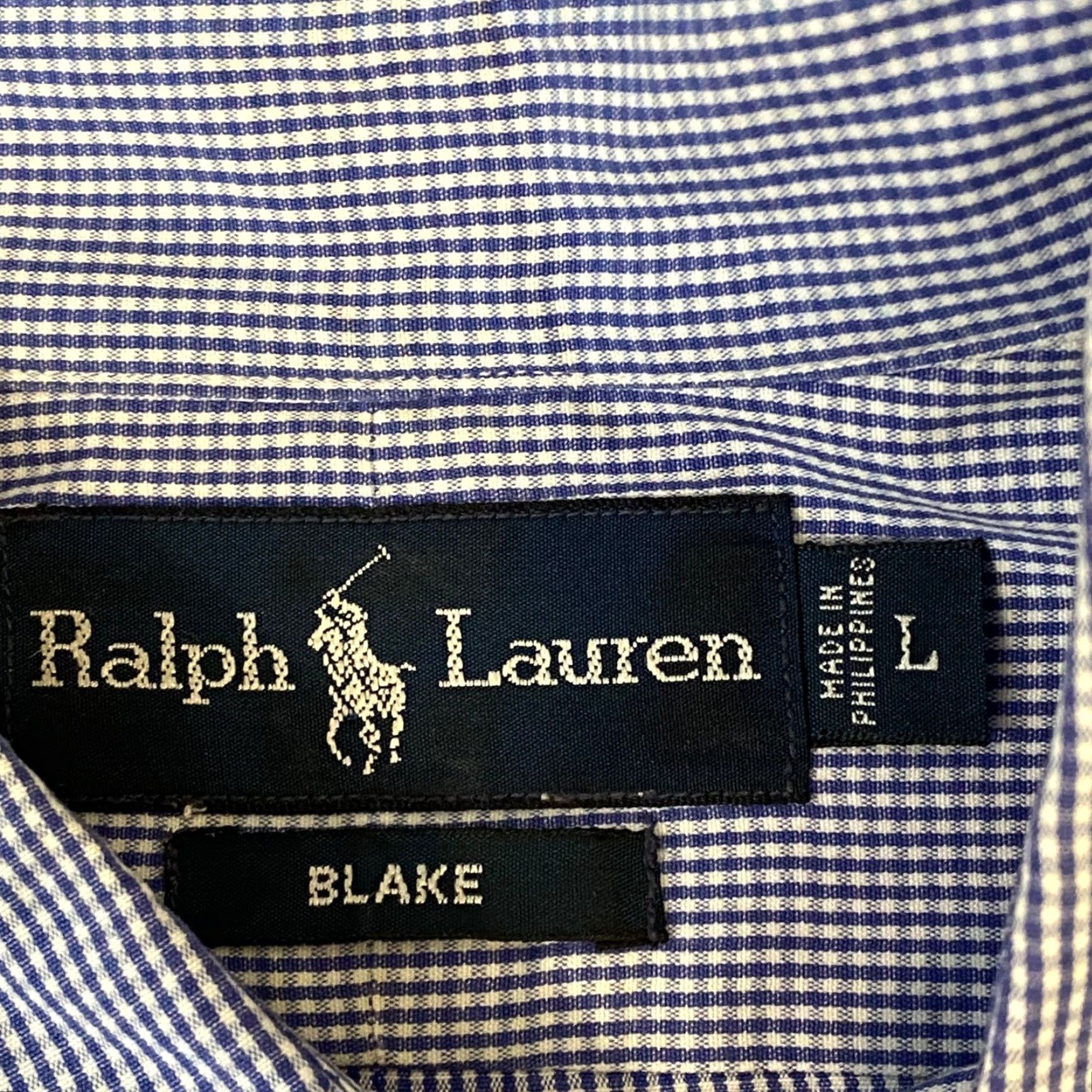 Polo Ralph Lauren VINTAGE Polo Ralph Lauren Blake Shirt Mens L Blue White Gingham Check Twill Shirt Size US L / EU 52-54 / 3 - 3 Thumbnail