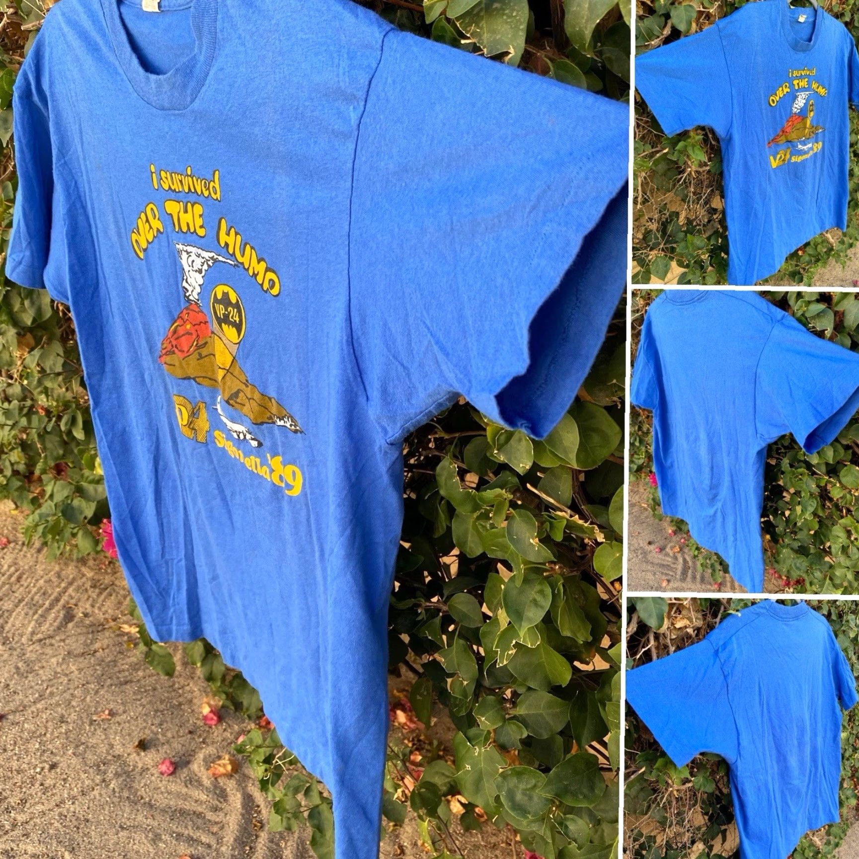 Vintage VINTAGE Screen Stars T-Shirt Navy VP-24 80s 89 Battle Hat 1800s? Size US XL / EU 56 / 4 - 7 Thumbnail