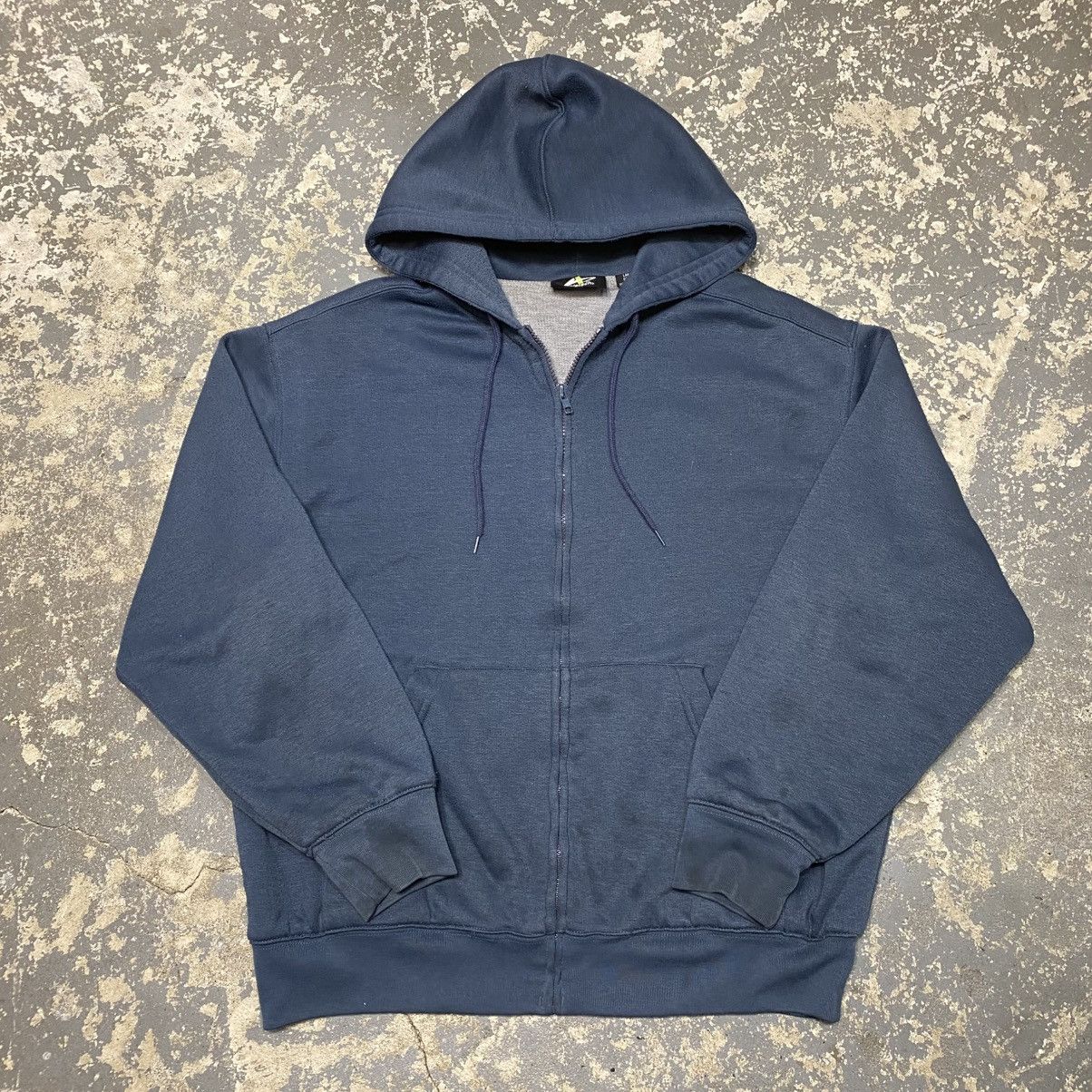 Japanese Brand × Vintage Vintage Athletic Blue Waffle Insulated Thermal Zip Hoodie Size US L / EU 52-54 / 3 - 1 Thumbnail