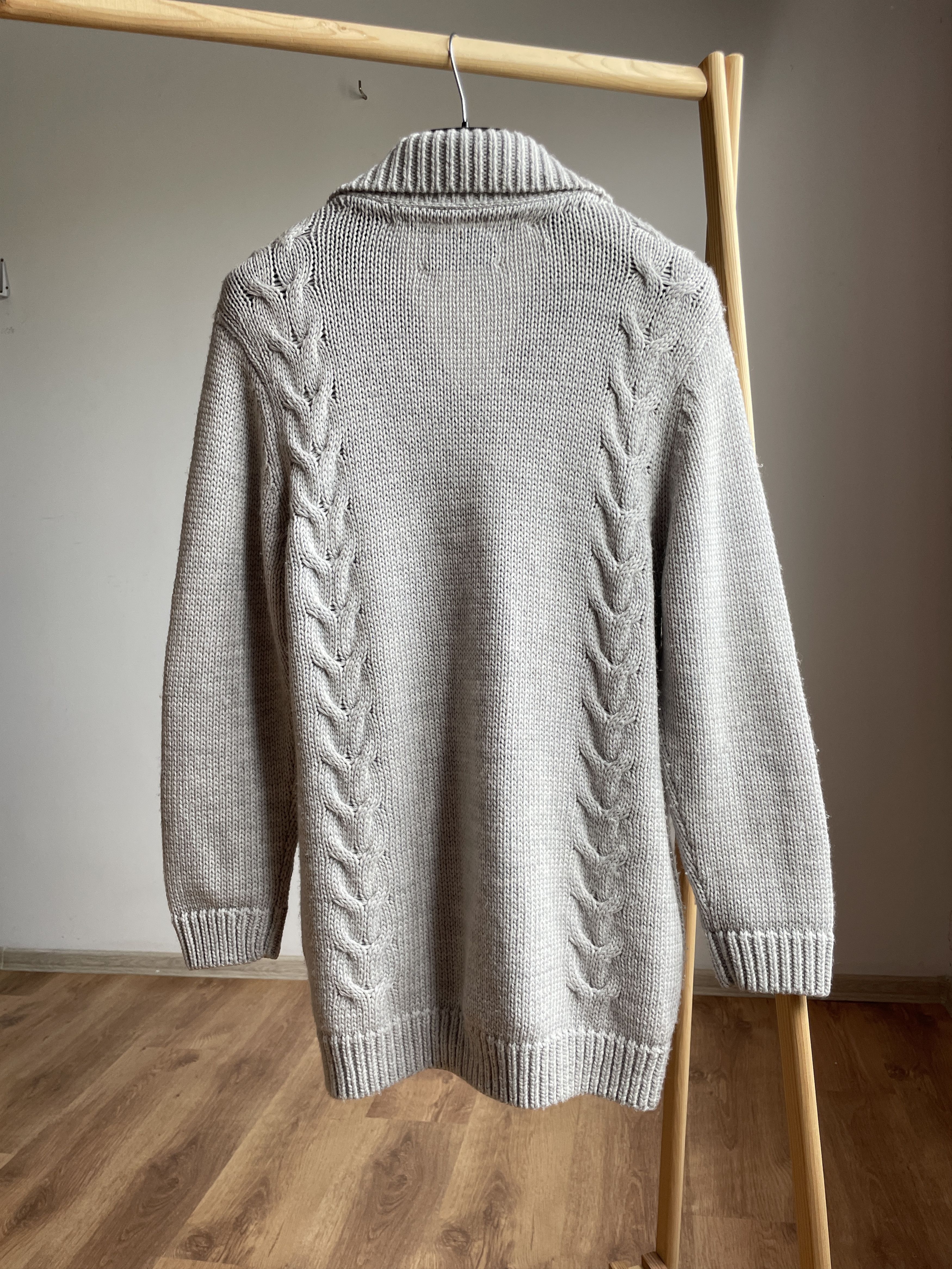 Designer Dom Goor Womens Chunky Cable Knit Cashmere/Wool Cardigan Size L / US 10 / IT 46 - 2 Thumbnail