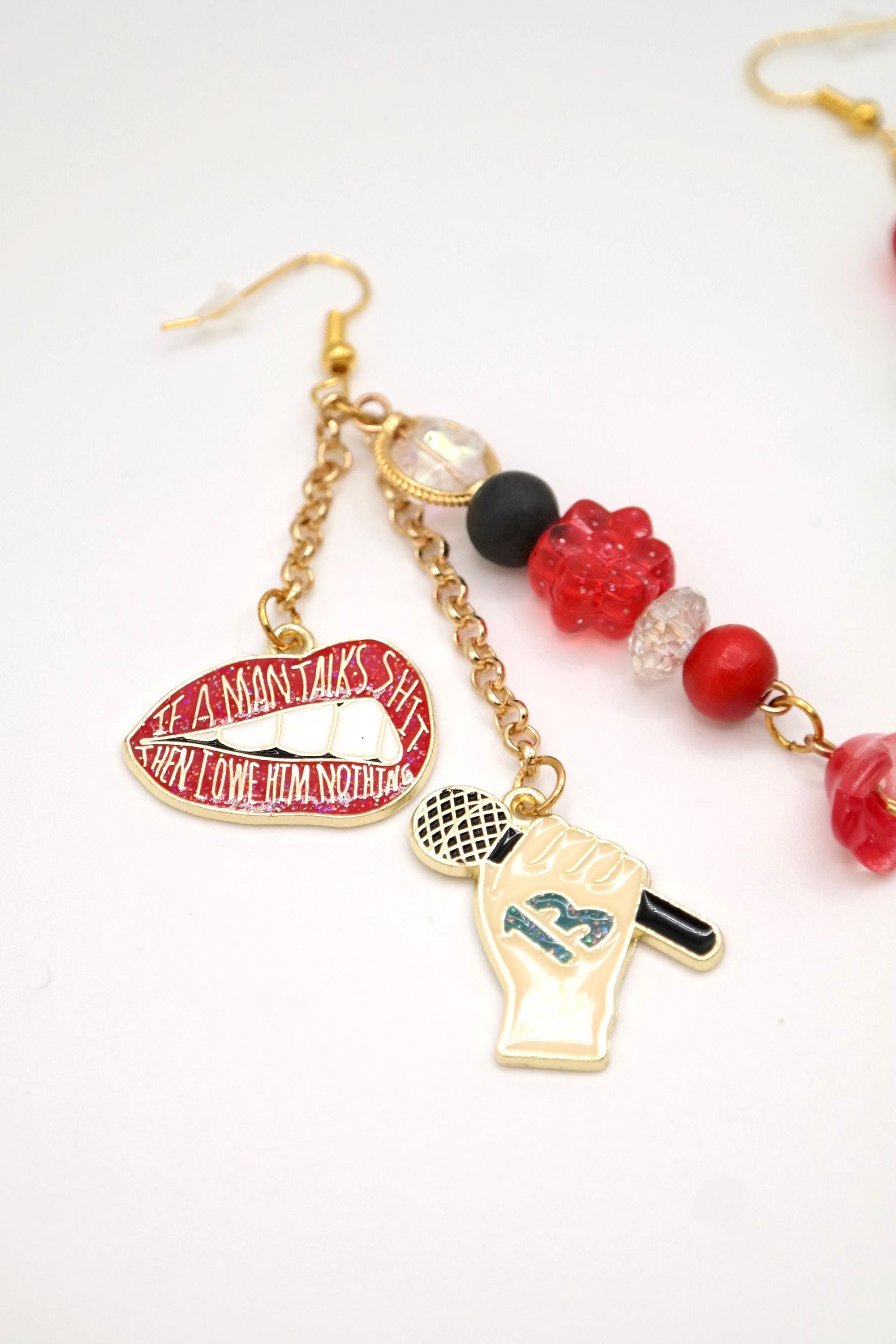Handmade Taylor Swift Red Era Earrings Size ONE SIZE - 6 Thumbnail