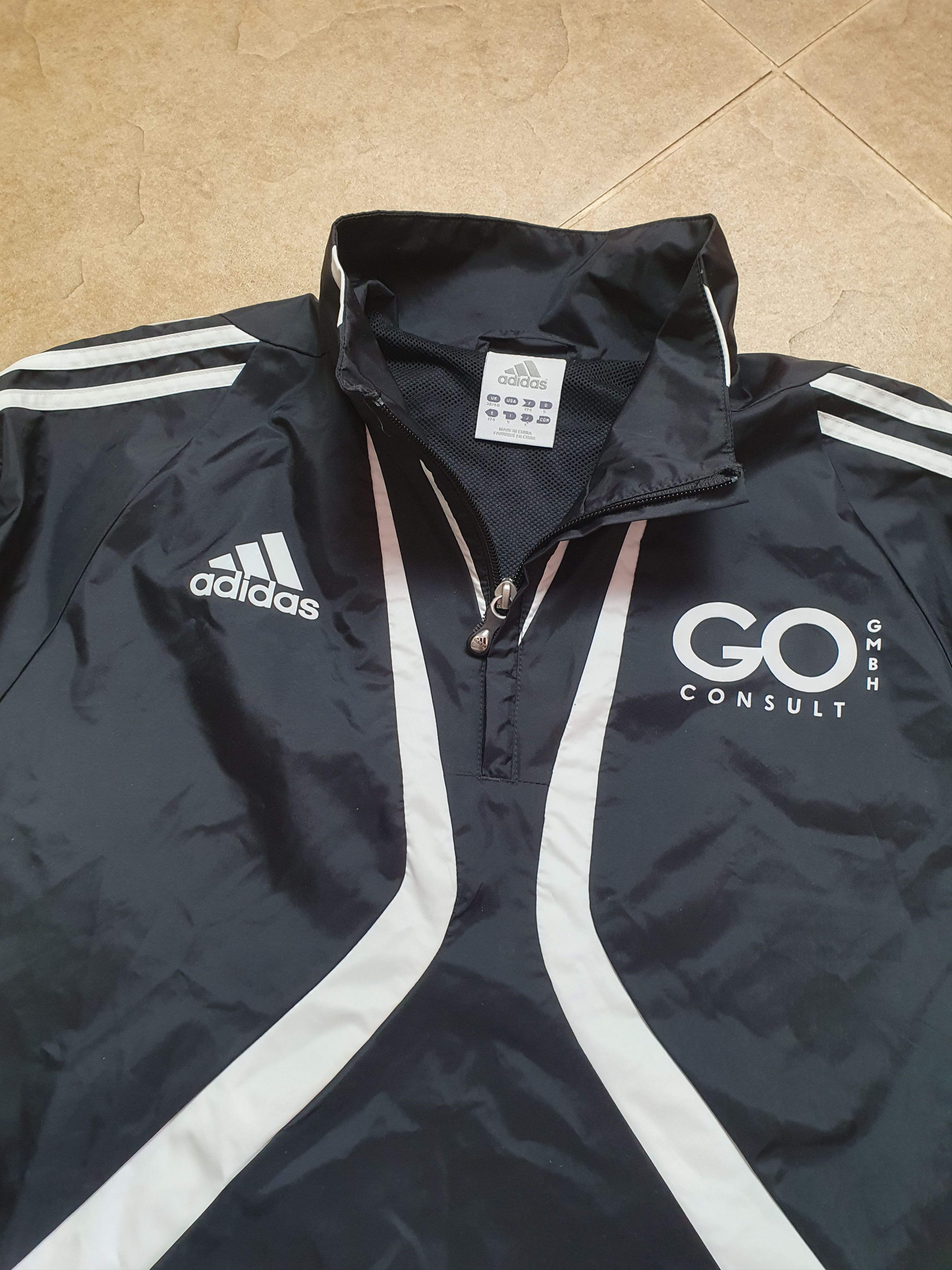Adidas VINTAGE WOMENS ADIDAS BLACK WHITE LIGHTWEIGHT SPORT JACKET Size L / US 10 / IT 46 - 10 Thumbnail