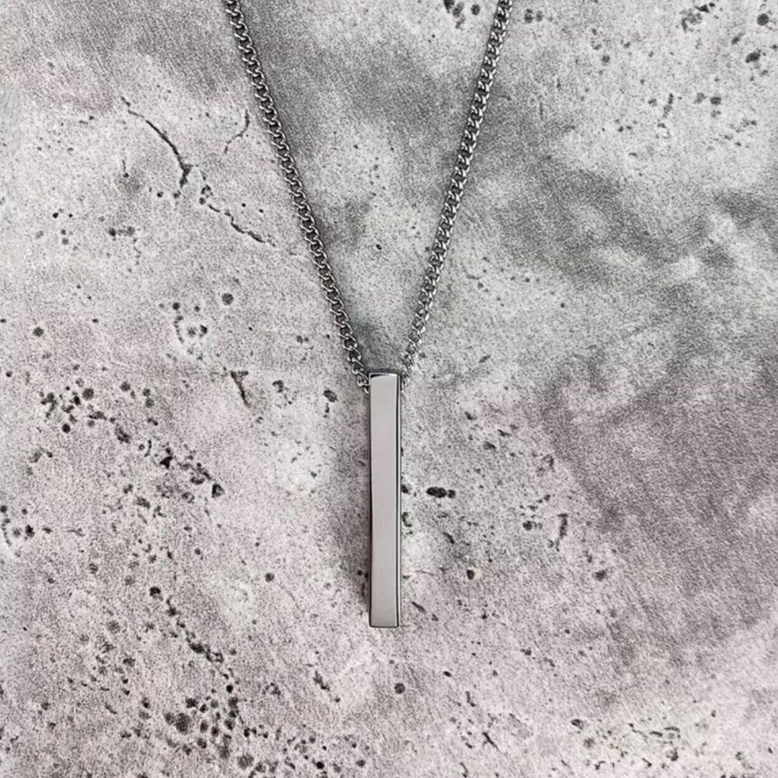 Other Men’s Stainless Steel Bar Chain Necklace Silver 21.5” Size ONE SIZE - 2 Thumbnail