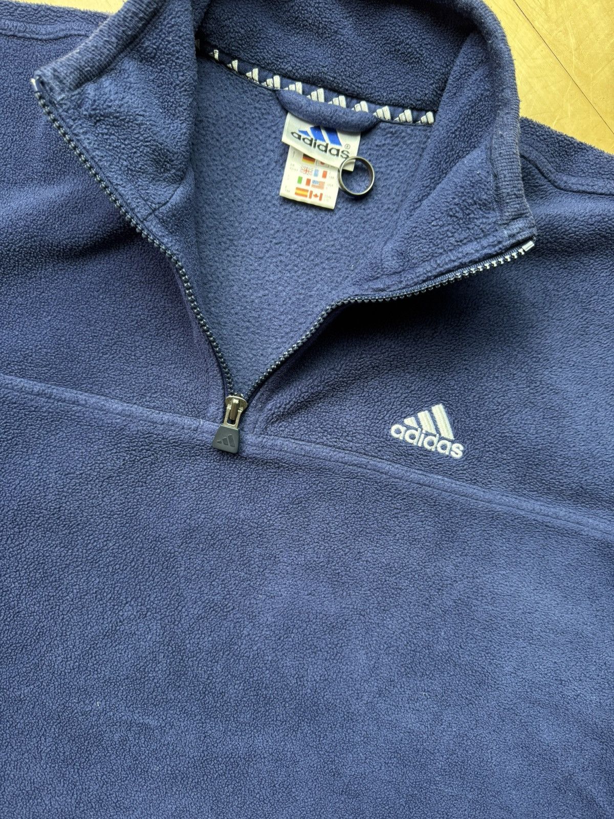 Adidas Y2K Adidas Teal Fleece Quarter Zip Size US L / EU 52-54 / 3 - 7 Thumbnail