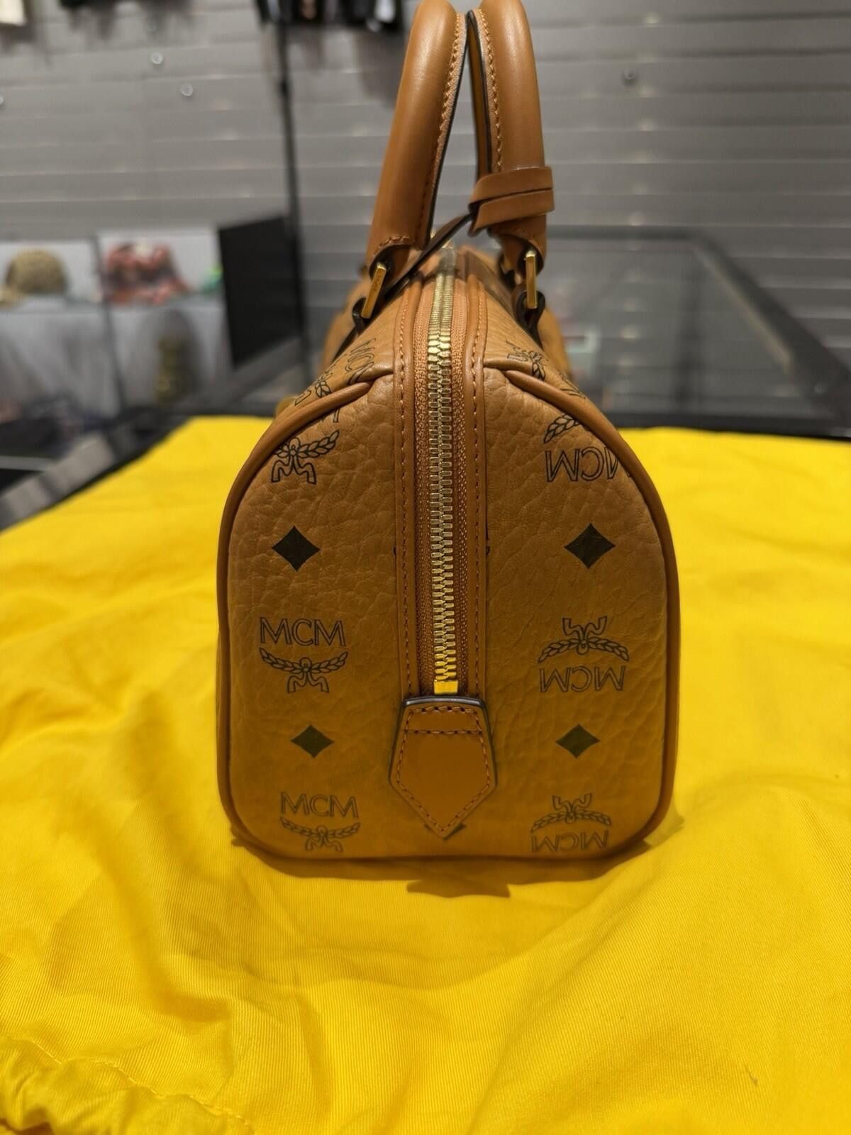 MCM MCM Visetos Monogram Cognac Boston Crossbody Handbag $980 Size ONE SIZE - 6 Thumbnail