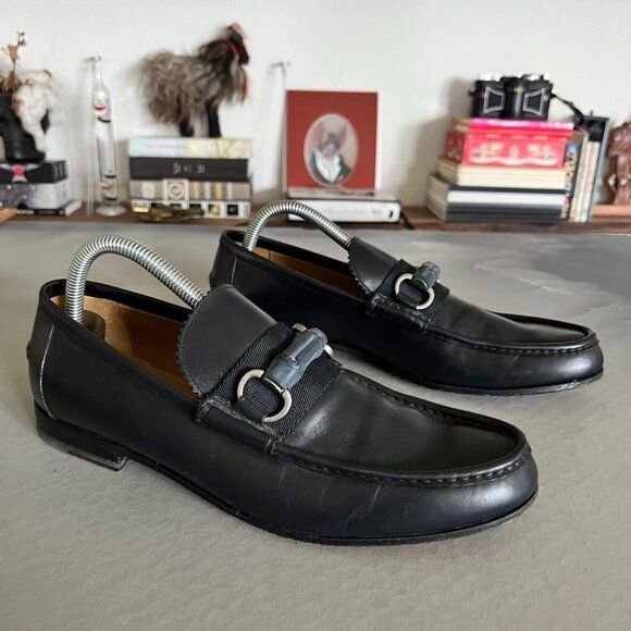 Gucci Gucci Leather Bamboo Horsebit Slide Loafers Slip Ons Size US 6 / EU 39 - 1 Thumbnail