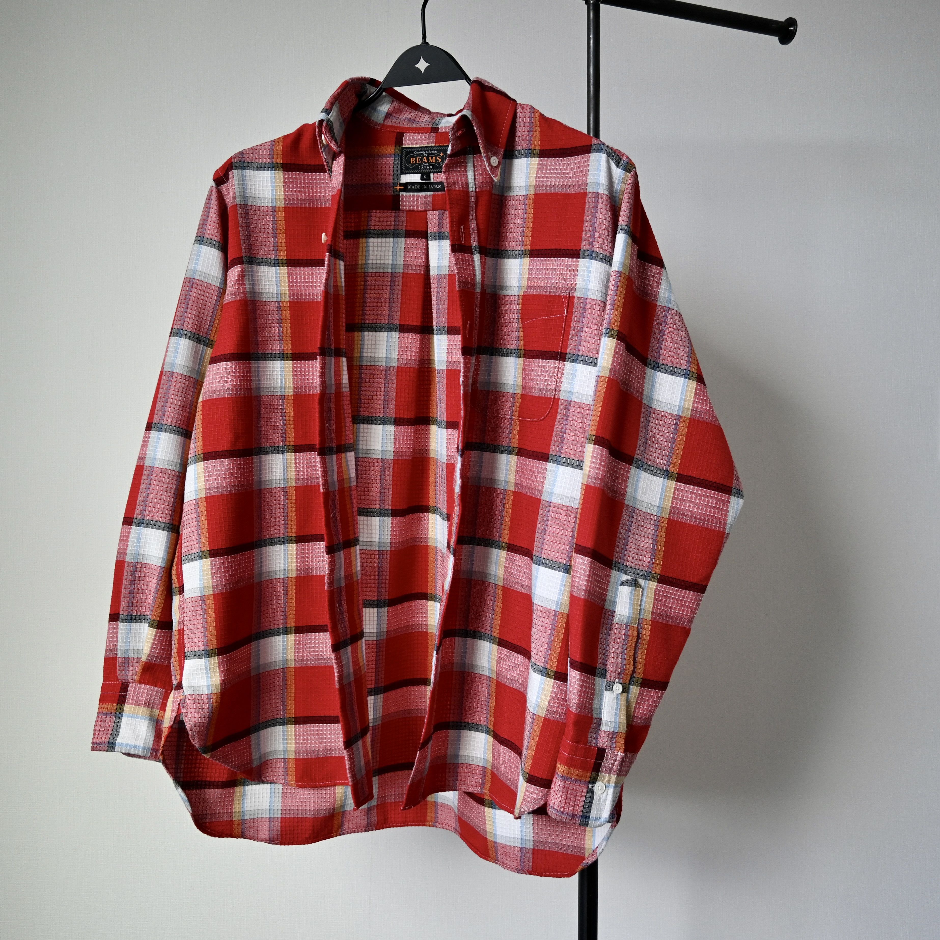 Beams Plus BEAMS Plus dobby woven BD shirt, red plaid, made in Japan Size US S / EU 44-46 / 1 - 19 Thumbnail