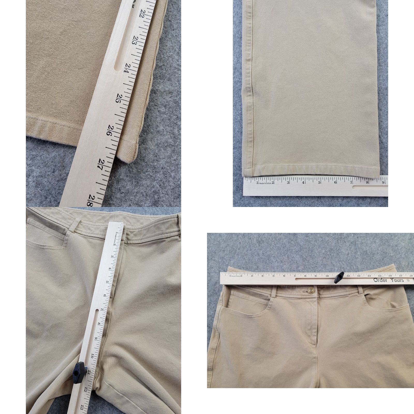 St. John St. John Sport Pants Womens 12 Beige Straight Leg Classic Stretch Size 34" / US 12 / IT 48 - 9 Thumbnail