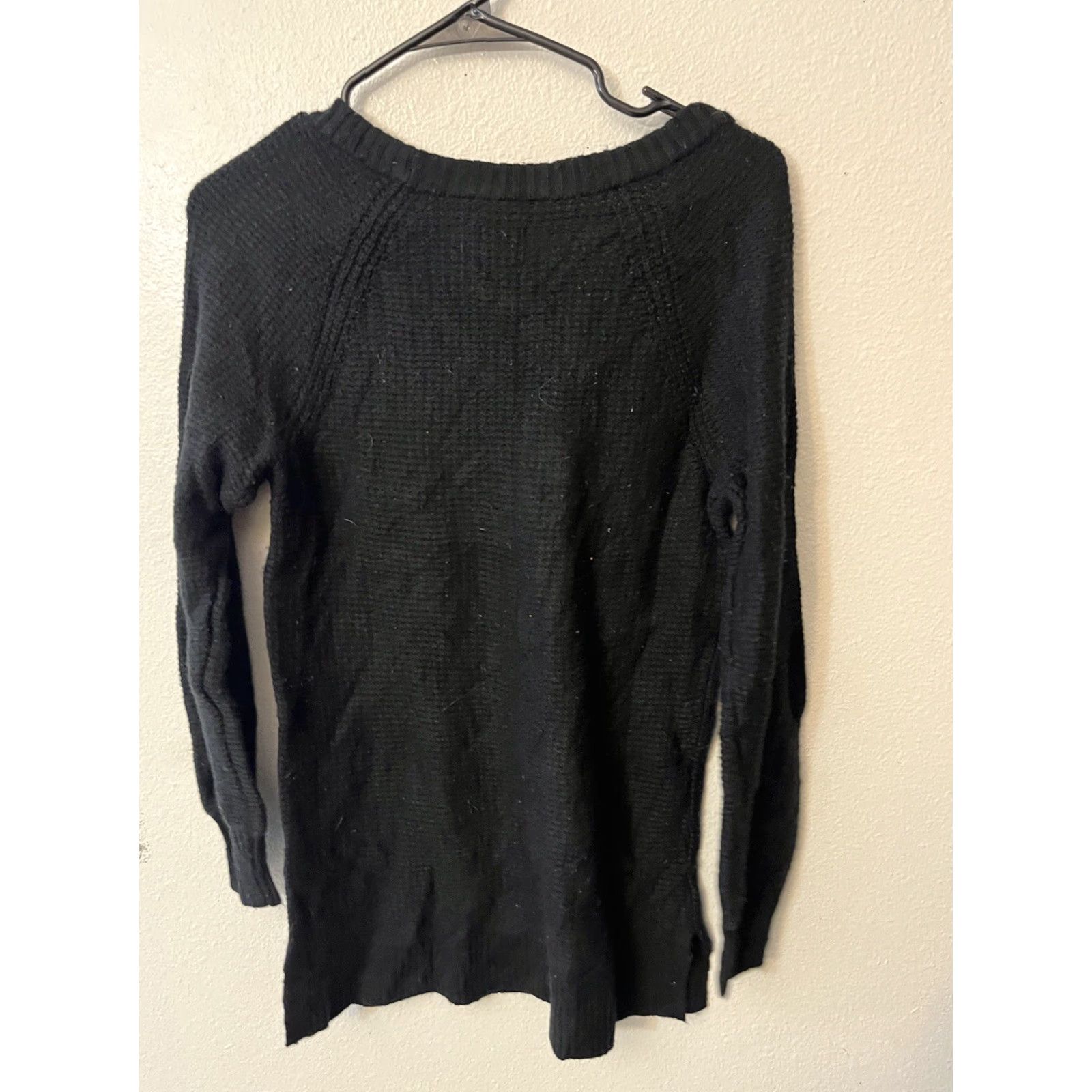 Gap VINTAGE Gap Women Solid Long Sleeve Round Neck T-Shirt Small Black Basic Oversized Size S / US 4 / IT 40 - 3 Thumbnail