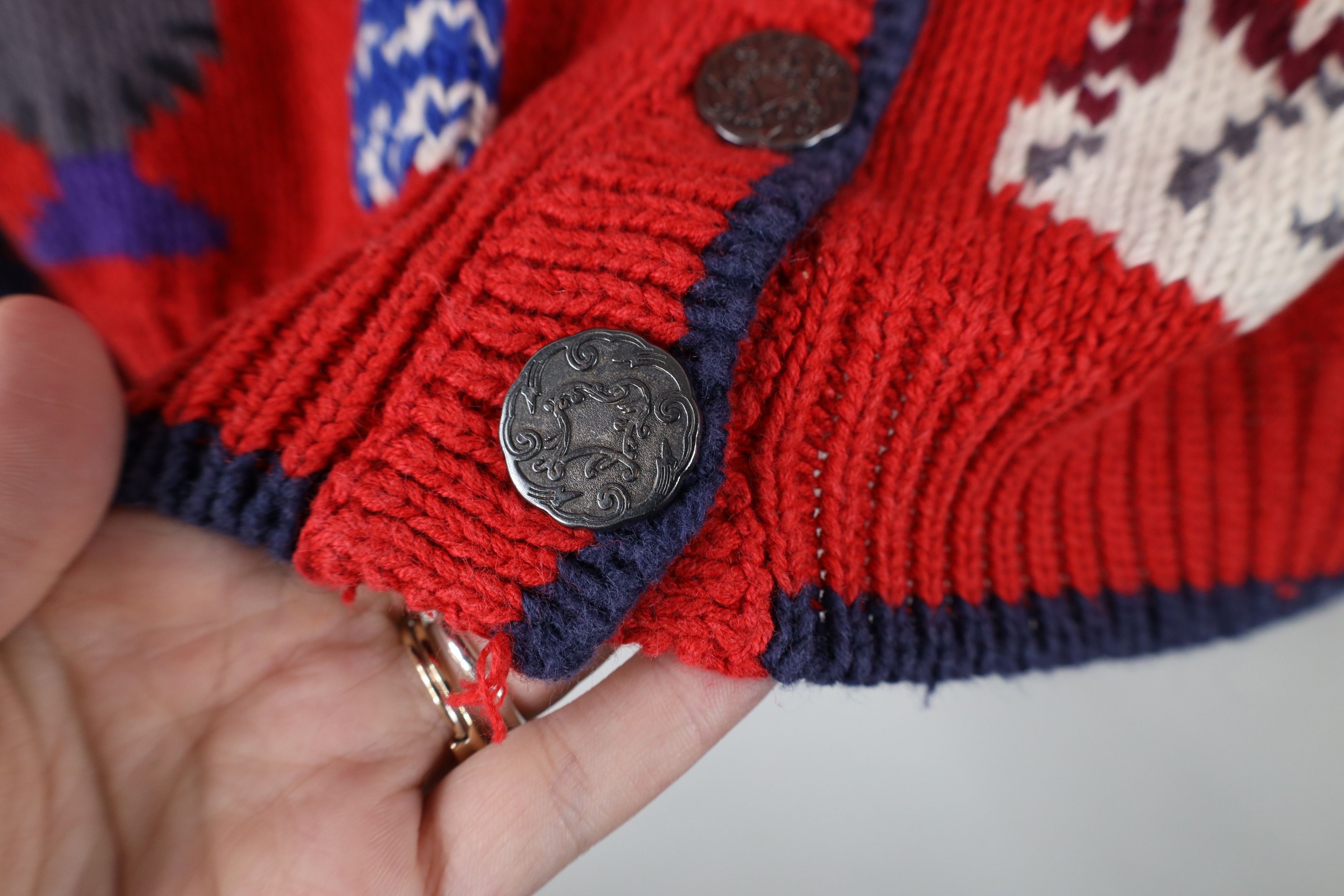 Vintage Vintage 90s Design Options Quilt Knit Cardigan Sweater Size L / US 10 / IT 46 - 7 Thumbnail