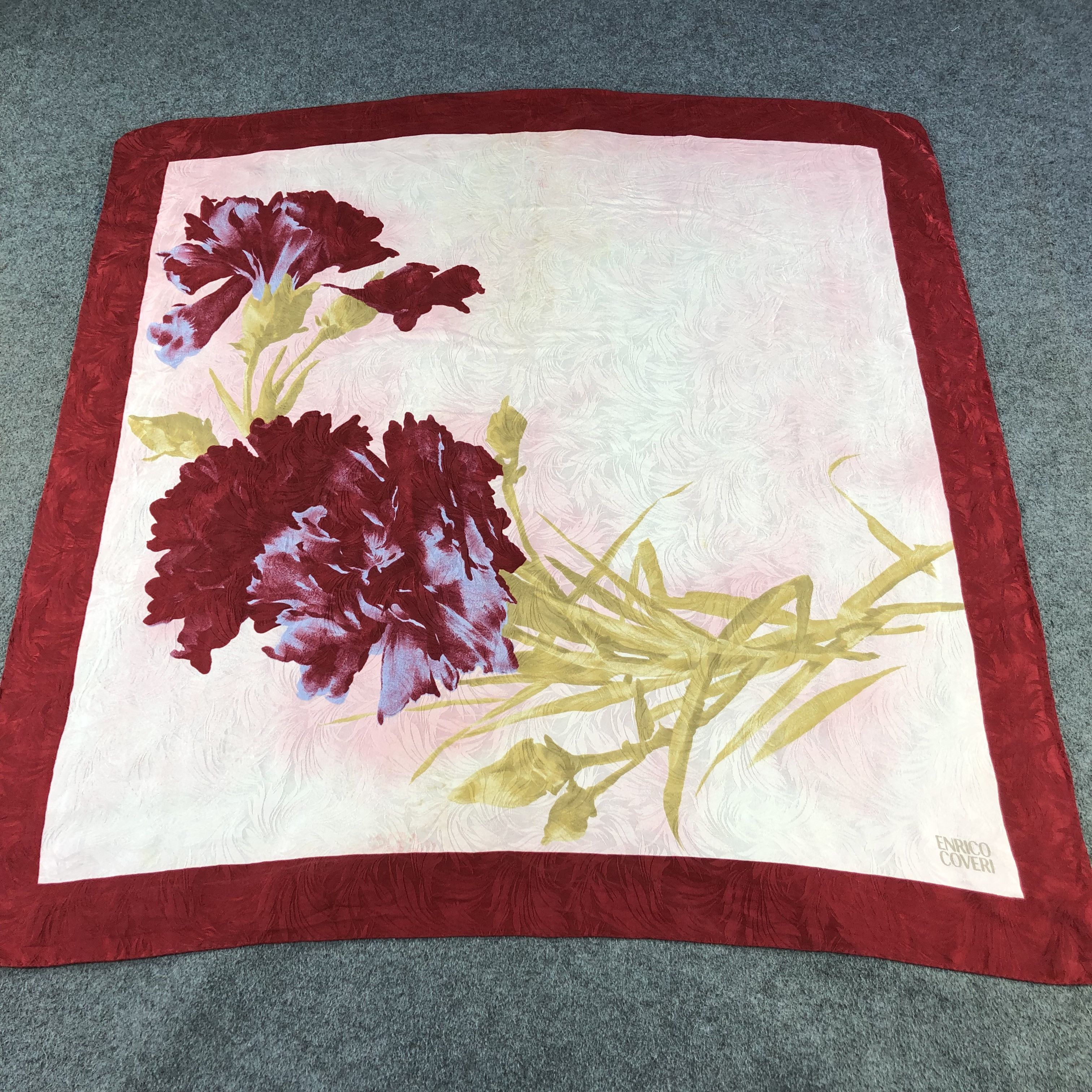 Enrico Coveri Enrico Coveri Floral Silk Scarf M869 Size ONE SIZE - 1 Thumbnail