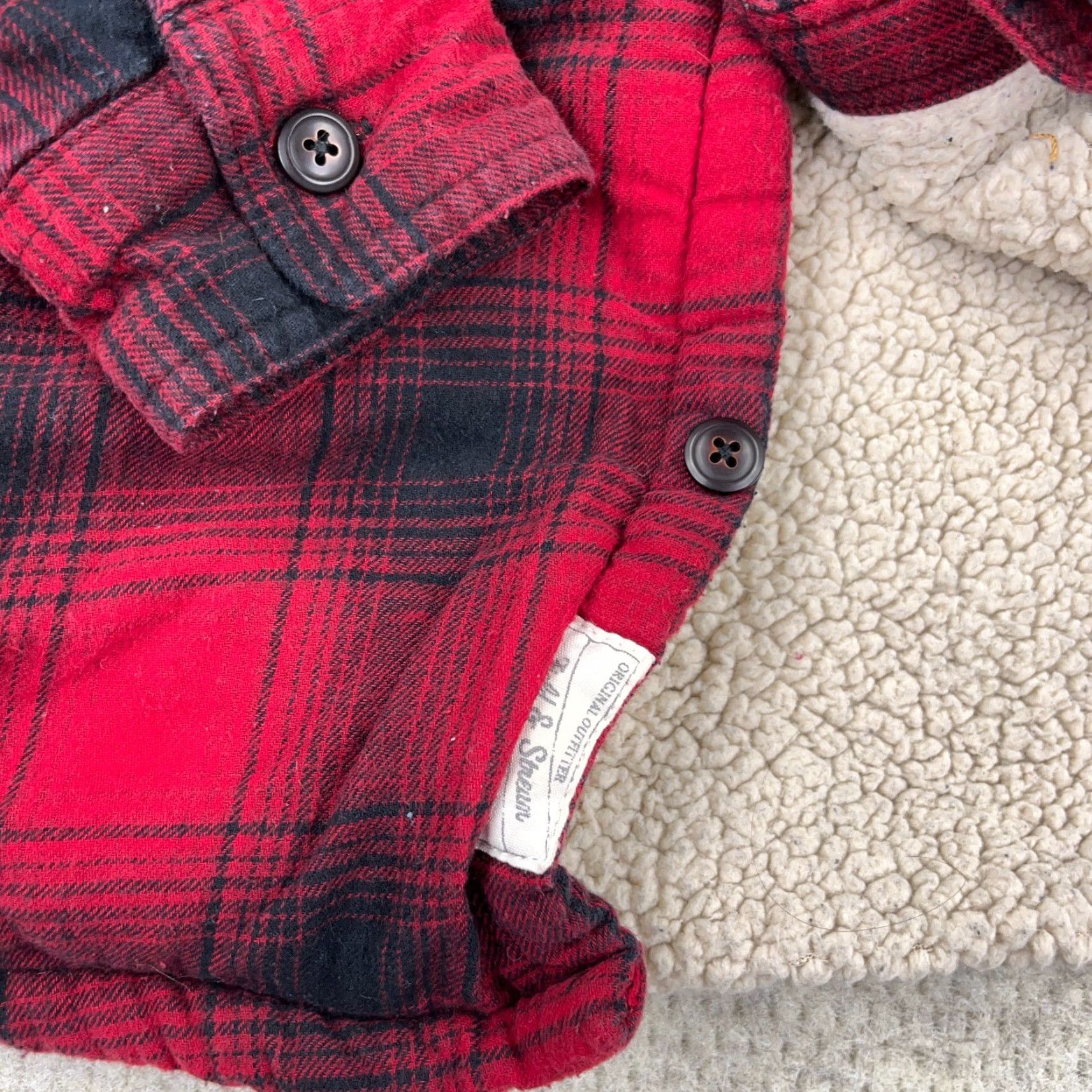 Vintage Field & Stream Shirt Jacket Men S Red Plaid Flannel Lined Quilted Mid-Length Jacket Size US S / EU 44-46 / 1 - 5 Thumbnail