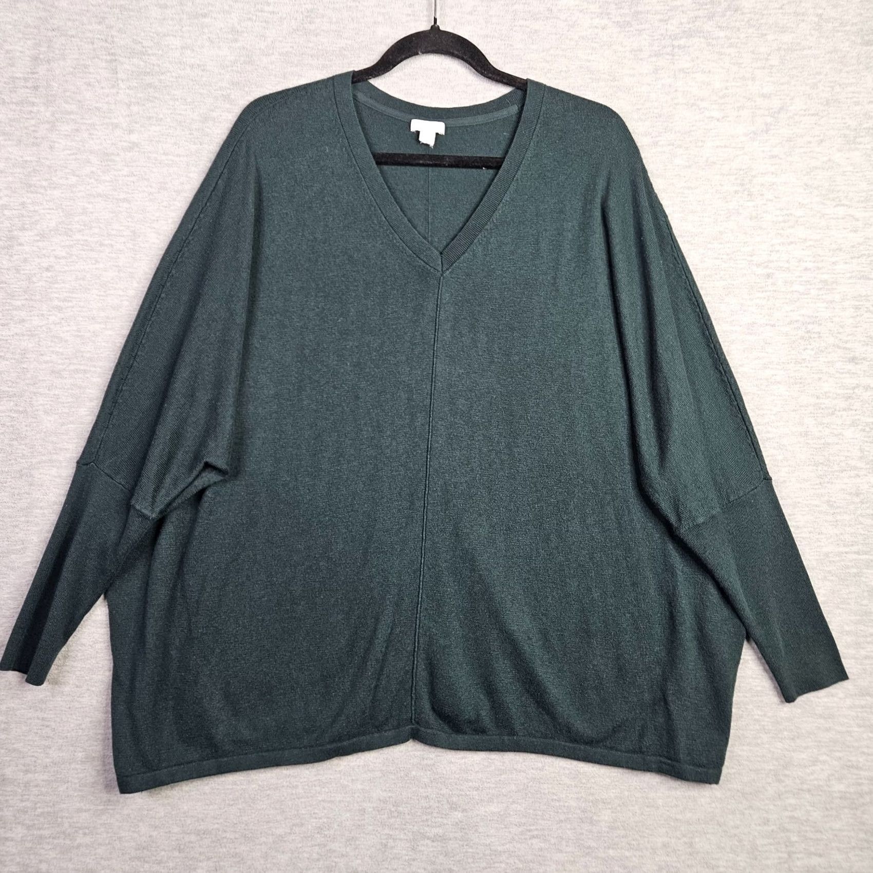 Vintage Pure Jill Knit Top V-Neck Dolman Sleeve Forest Green XL Women Shirt Size XL / US 12-14 / IT 48-50 - 2 Thumbnail