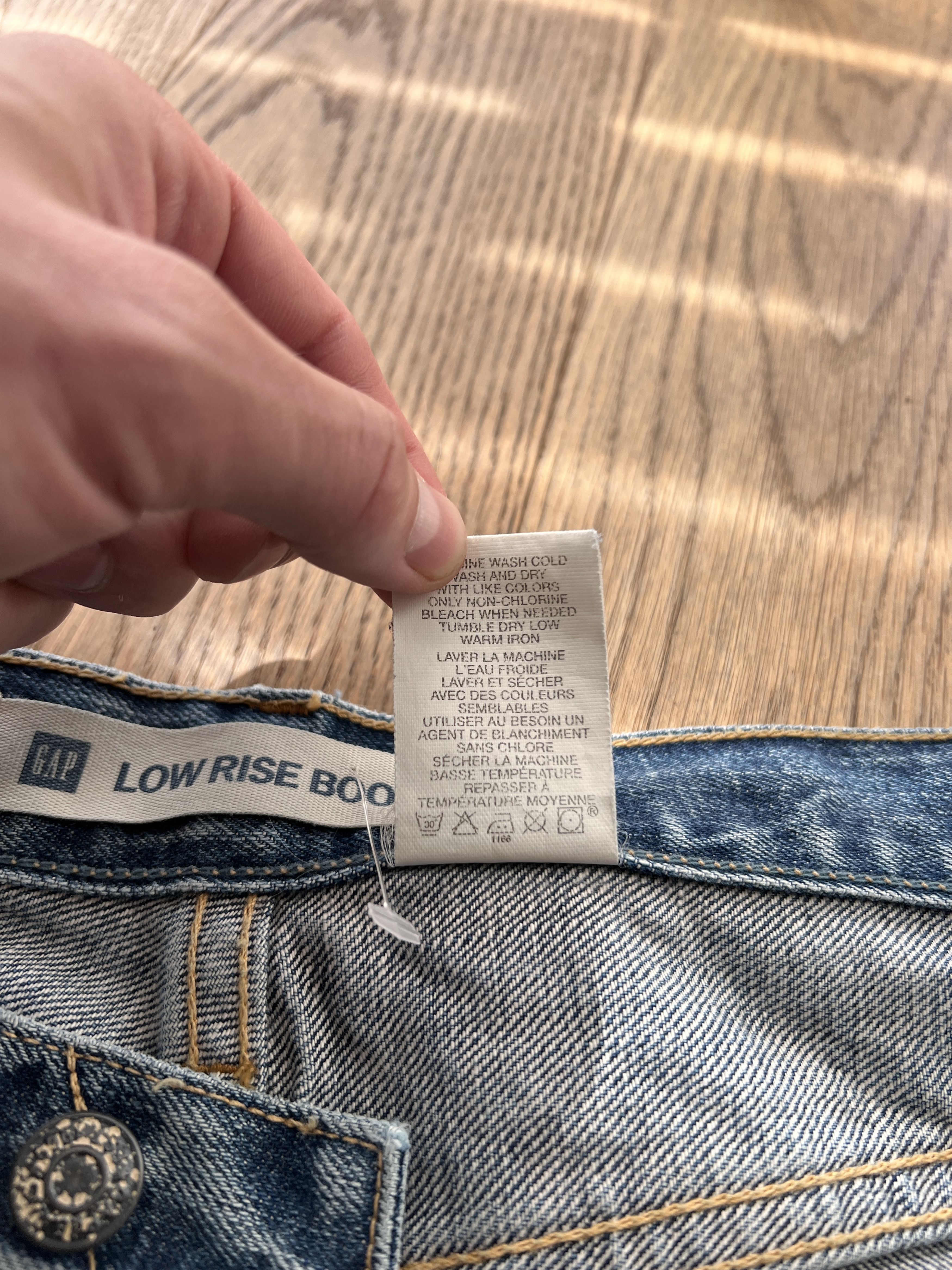Gap Crazy Y2K GAP boot cut washed denim flared vintage 2000s low Size US 33 - 19 Thumbnail