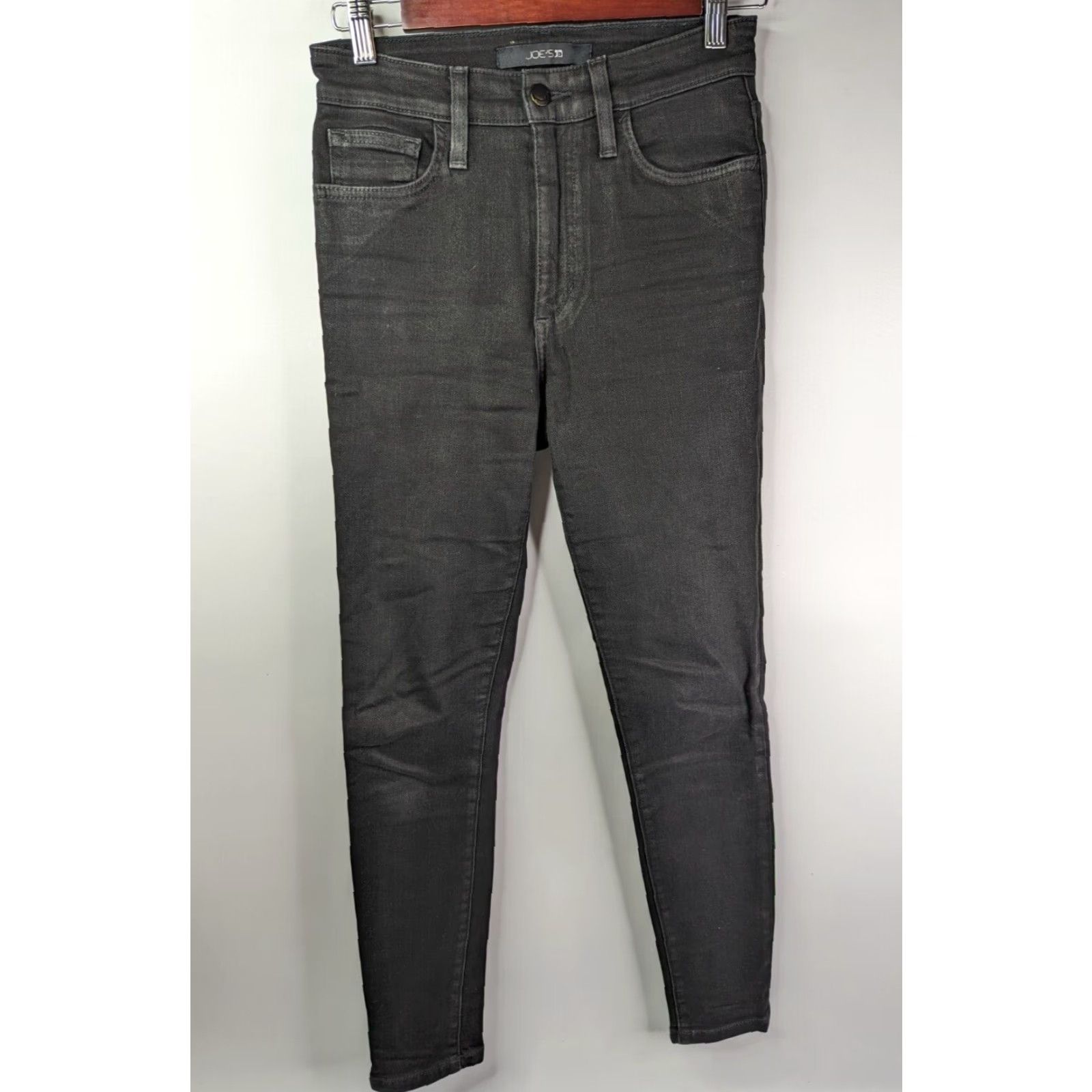 Vintage JOE'S Black Coated Skinny Jeans Stretch Pants Women's Size 26 Size 26" / US 2 / IT 38 - 2 Thumbnail
