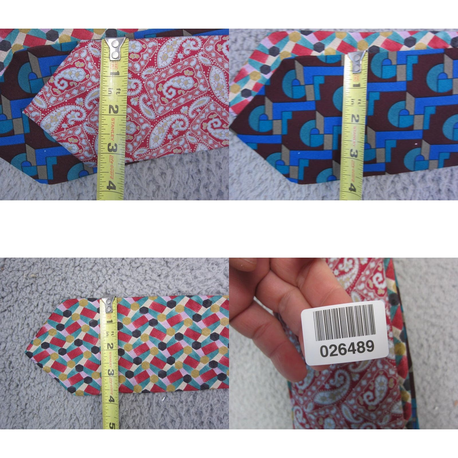Halston Vintage Tie Lot of 3 Mens Silk Paisley Size ONE SIZE - 9 Thumbnail